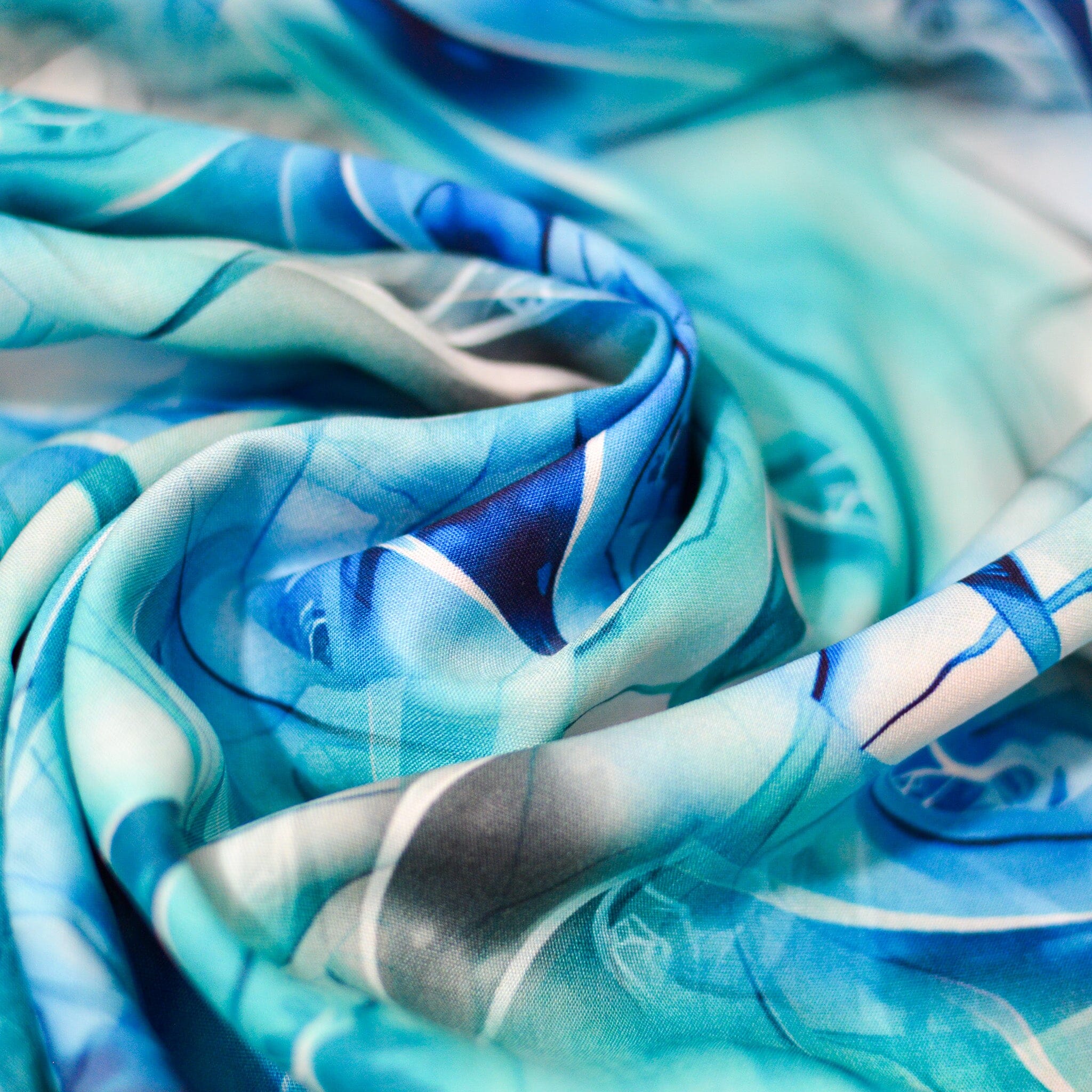 Viskose - Abstract - Türkis Fabric poshpinks