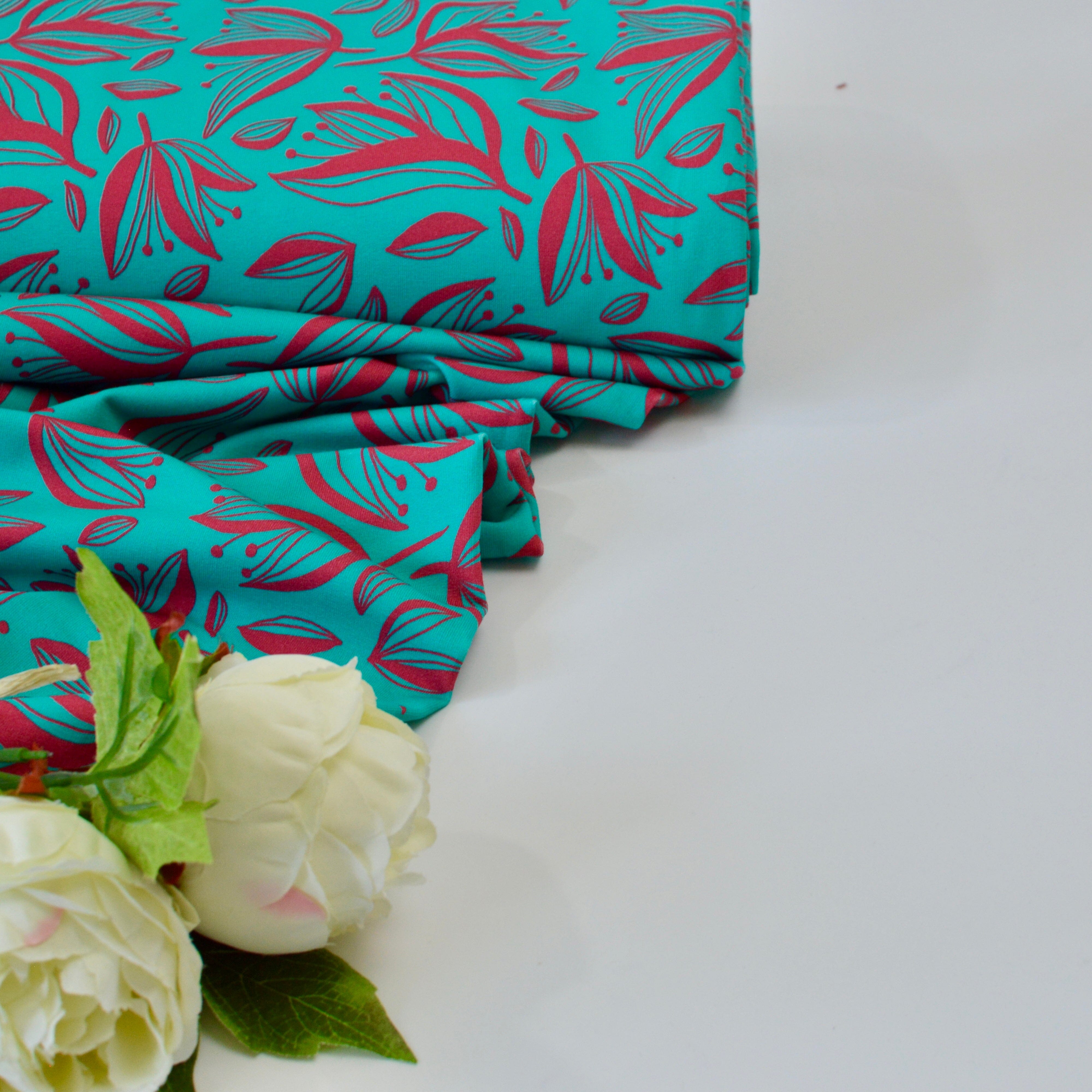 Soft Touch French Terry - Coralie Ocean Breeze by emjo_design Fabric poshpinks