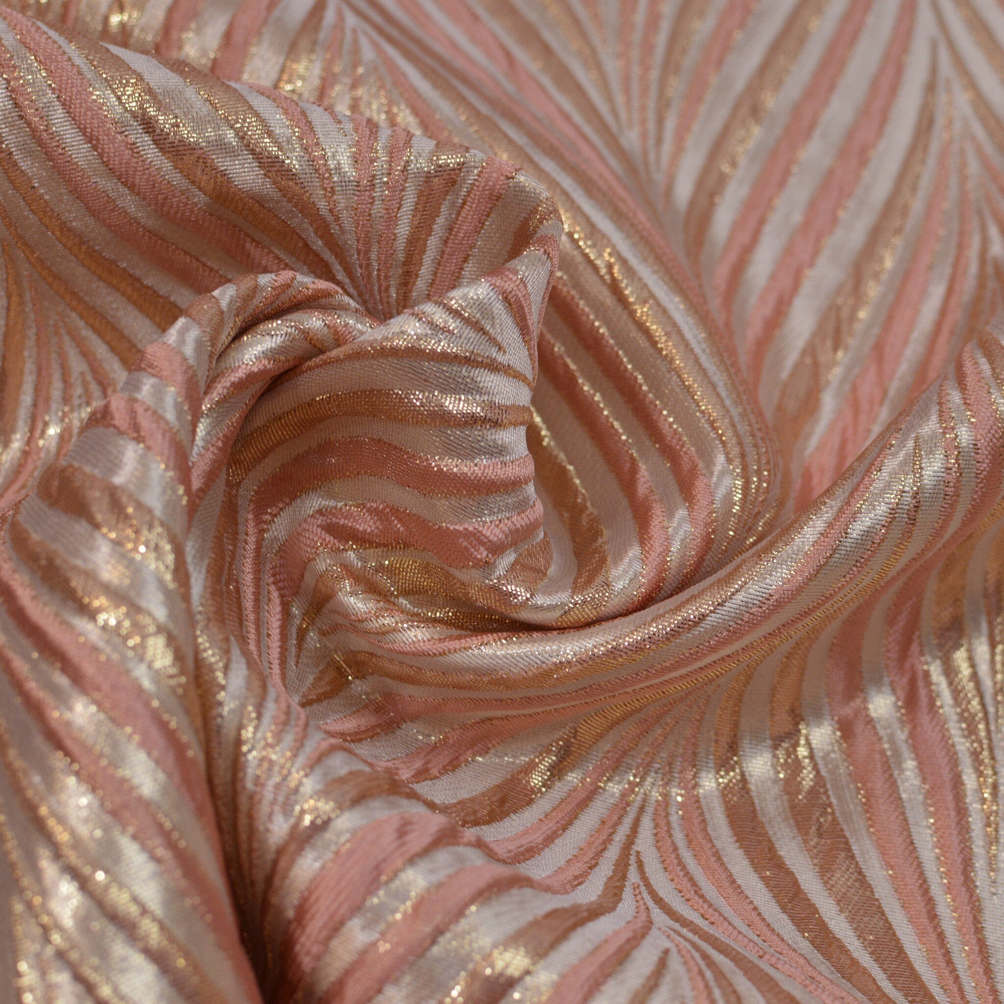 Brokat Wellen abstrakt apricot rosé Gold Fabric poshpinks