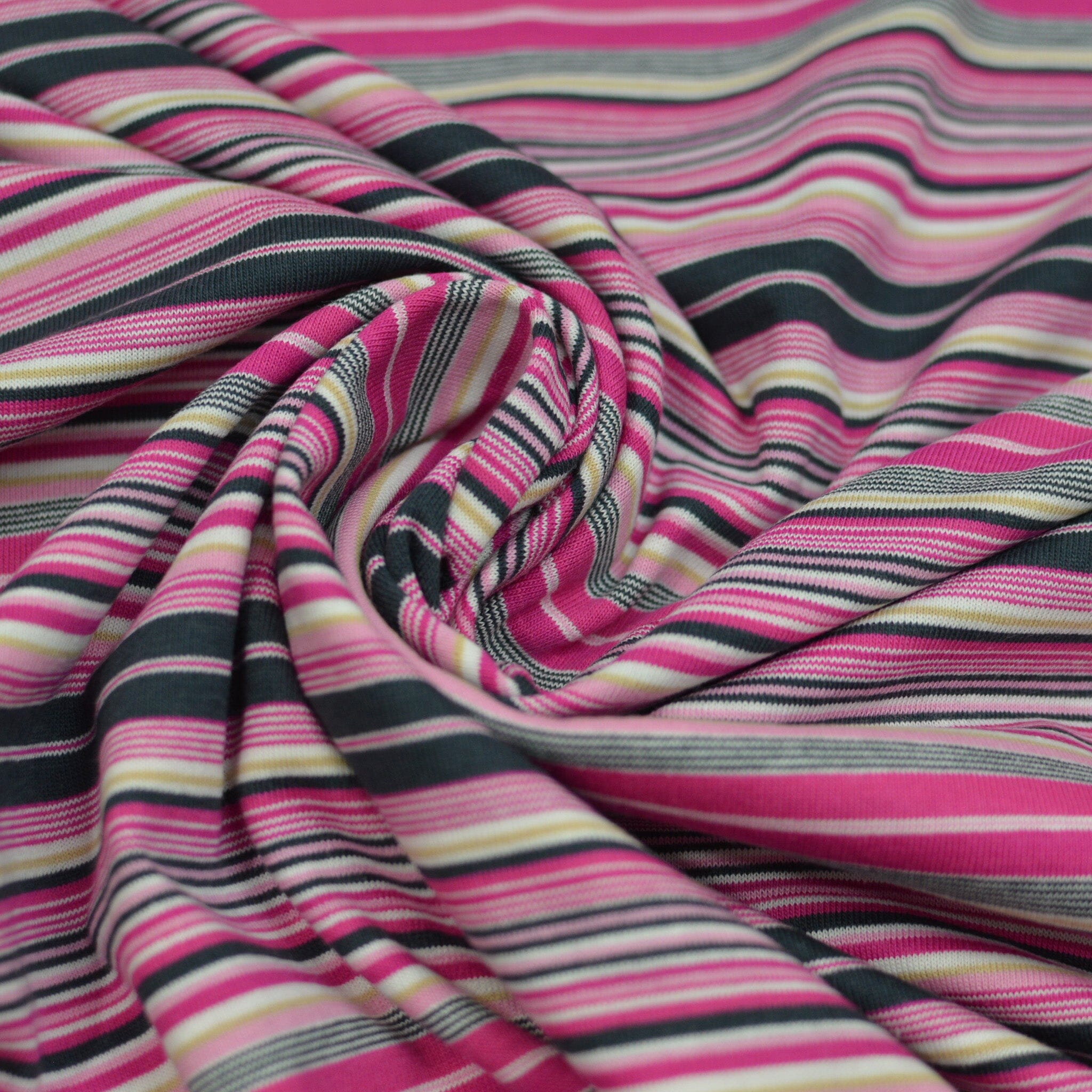 Baumwolljersey - Streifen - pink dunkelblau grau beige Fabric poshpinks