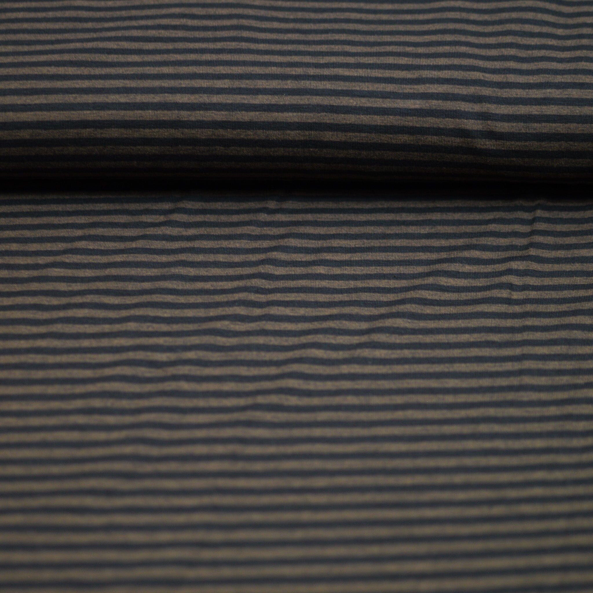 Baumwolljersey - kleine Streifen - schwarz braun Fabric poshpinks