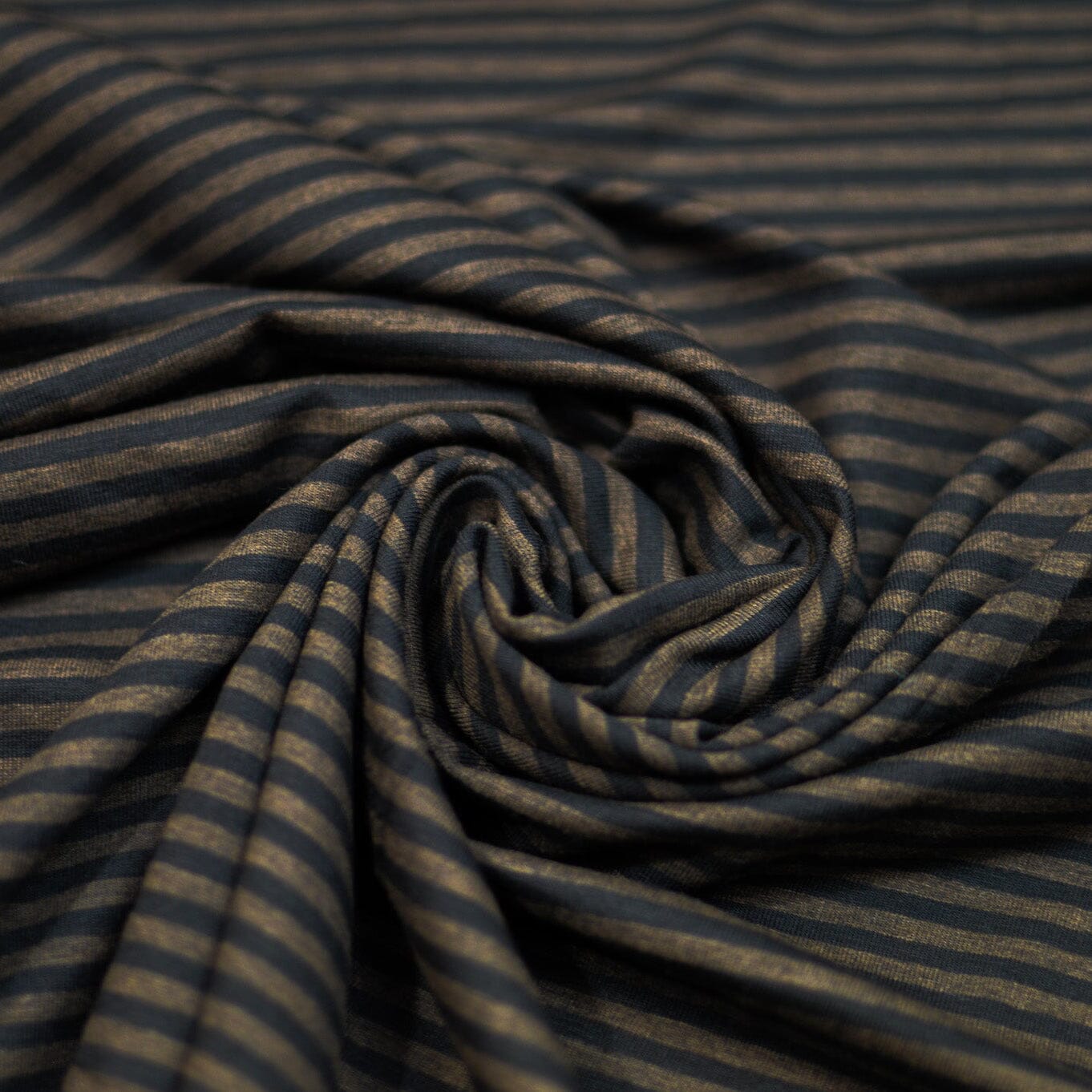 Baumwolljersey - kleine Streifen - schwarz braun Fabric poshpinks