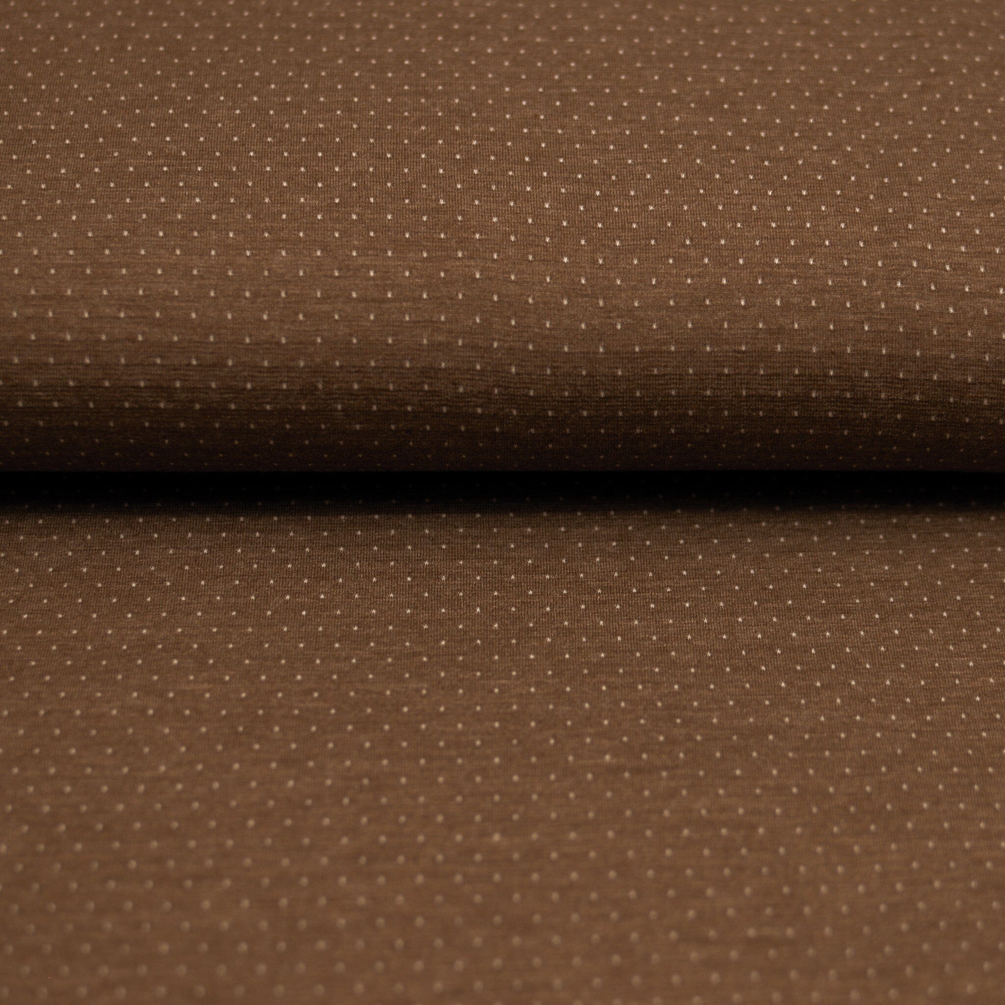 Jacquardjersey - Double Face - Streifen / Punkte - Nougatbraun Fabric poshpinks