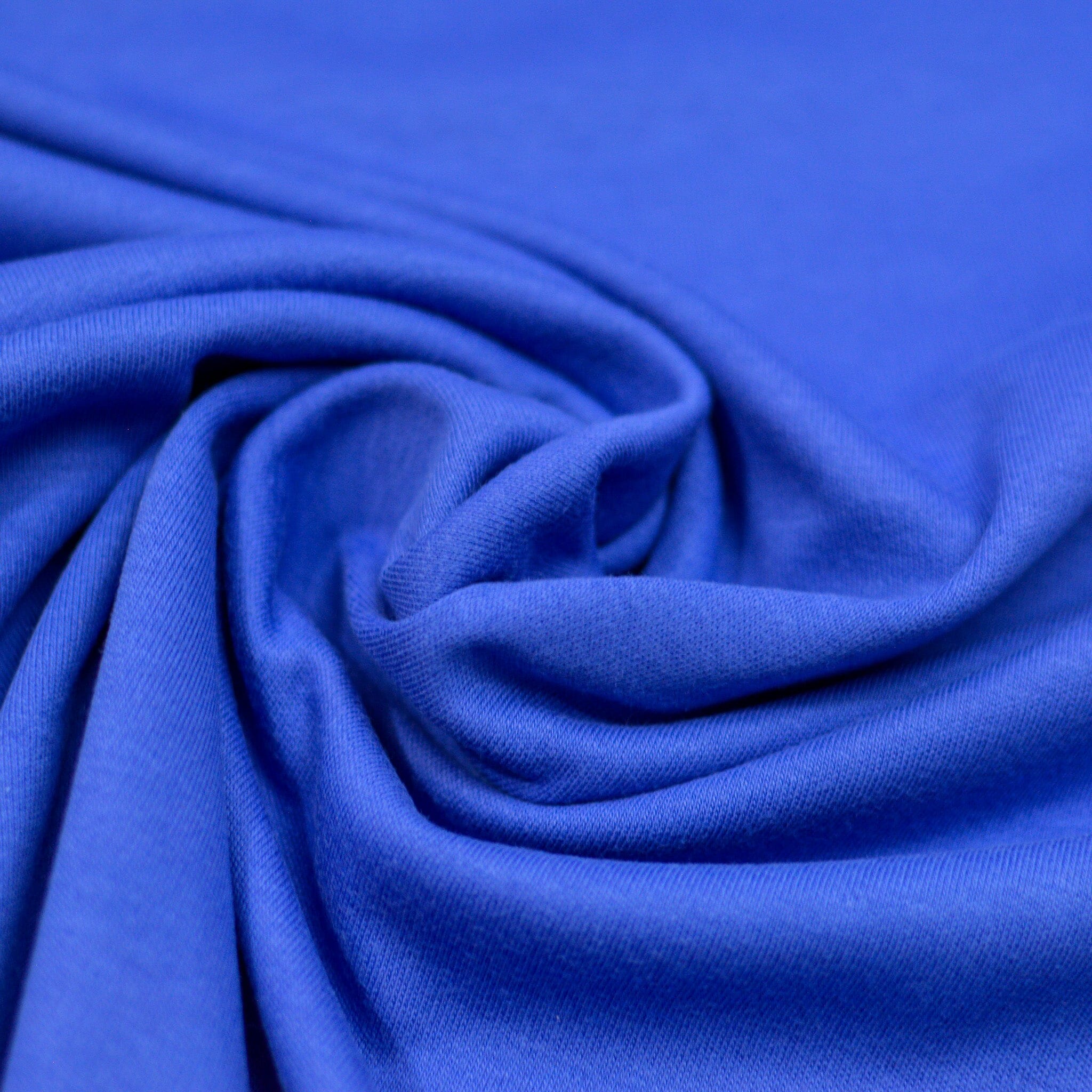 Baumwolljersey - Interlock - royalblau - Kombi Ringel Fabric poshpinks
