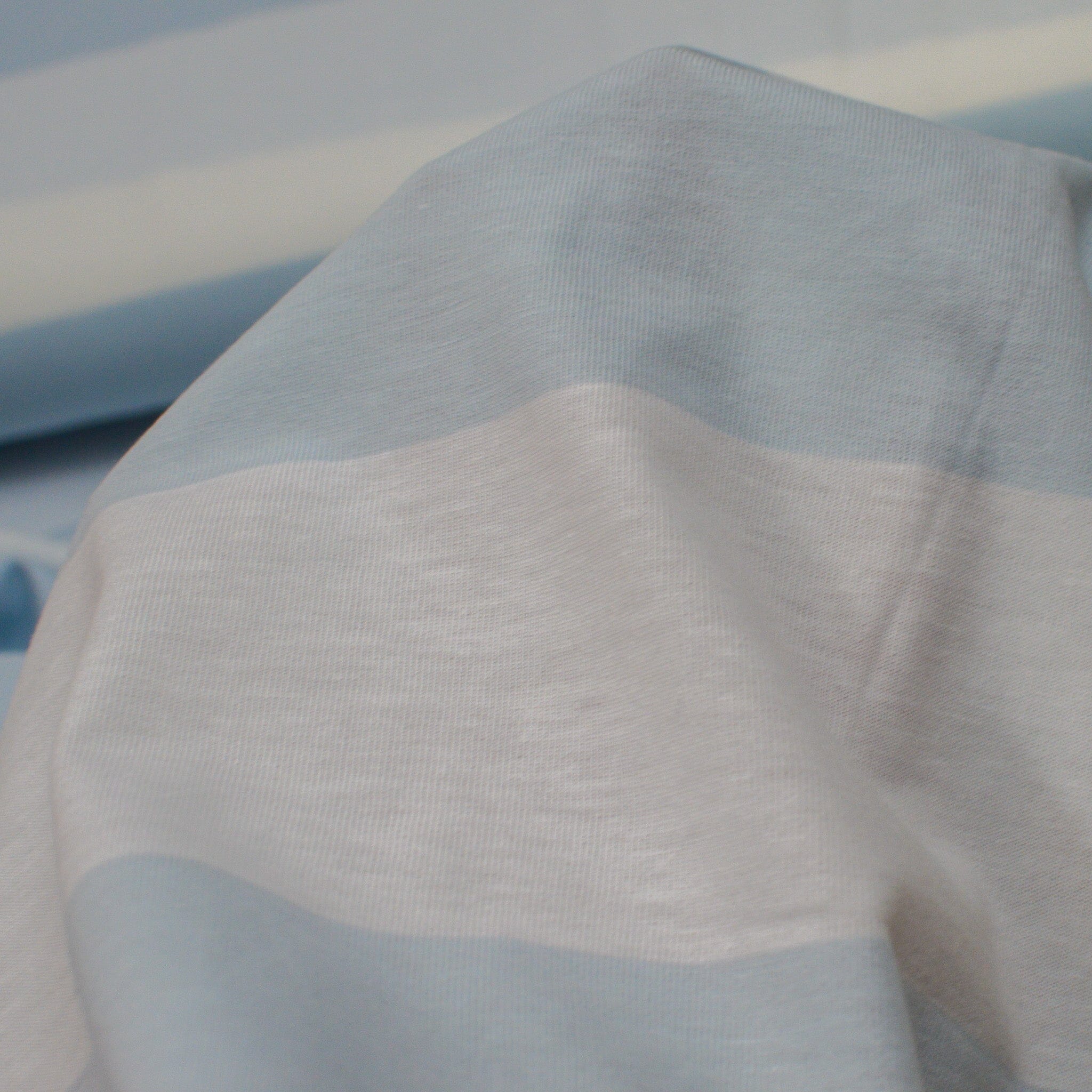 Baumwolljersey - Blockstreifen hellblau weiß Fabric poshpinks