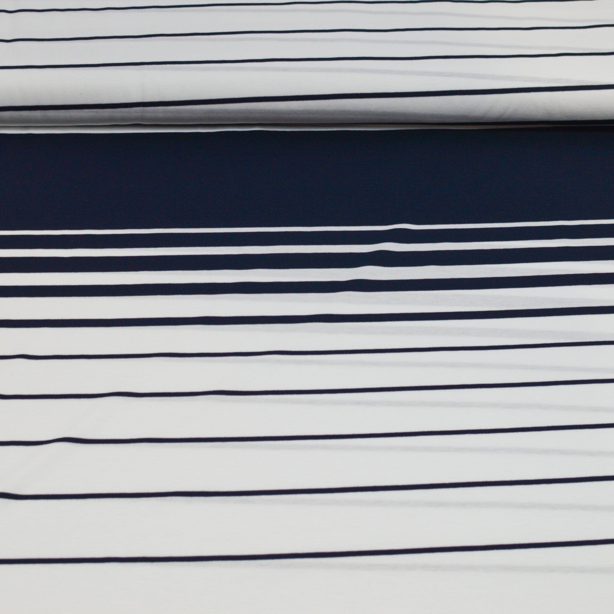 Baumwolljersey - Streifen / Ringel - weiß marineblau Verlauf Fabric poshpinks