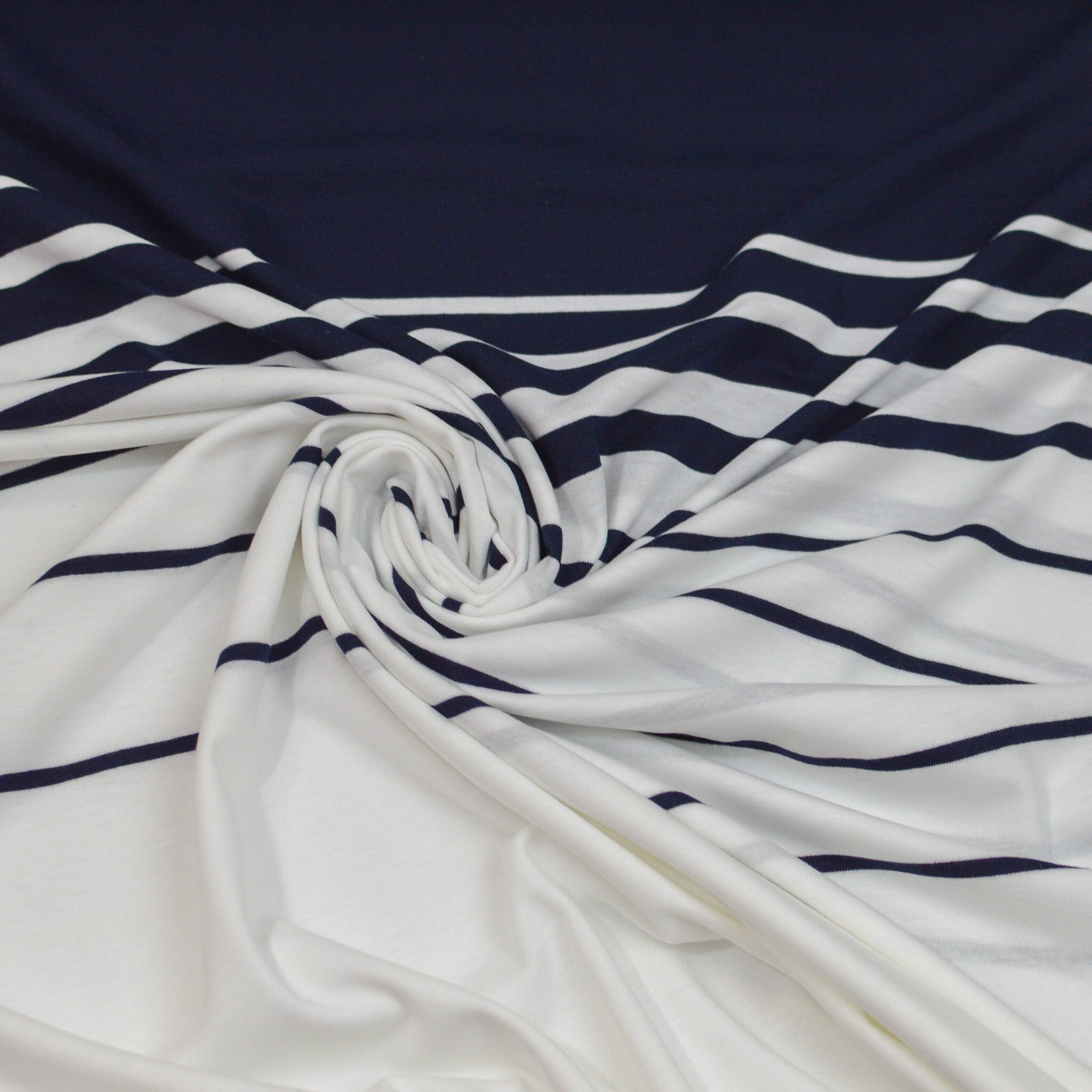 Baumwolljersey - Streifen / Ringel - weiß marineblau Verlauf Fabric poshpinks