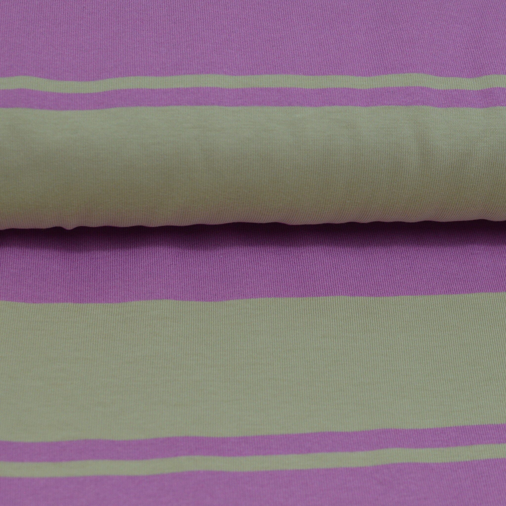Baumwolljersey - Streifen / Ringel - Vanillegelb Himbeerrosa Fabric poshpinks