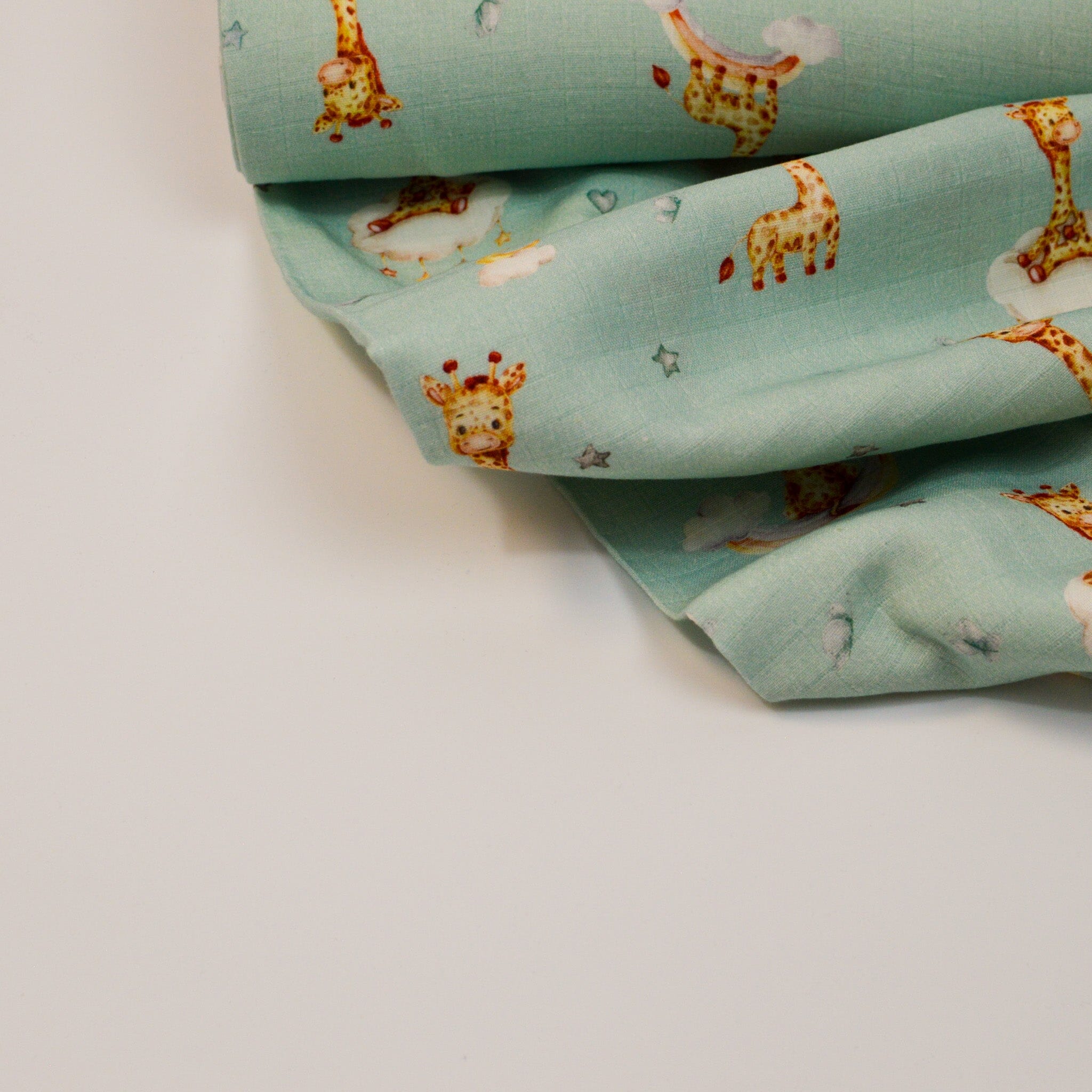 Musselin - Giraffe mint Fabric poshpinks