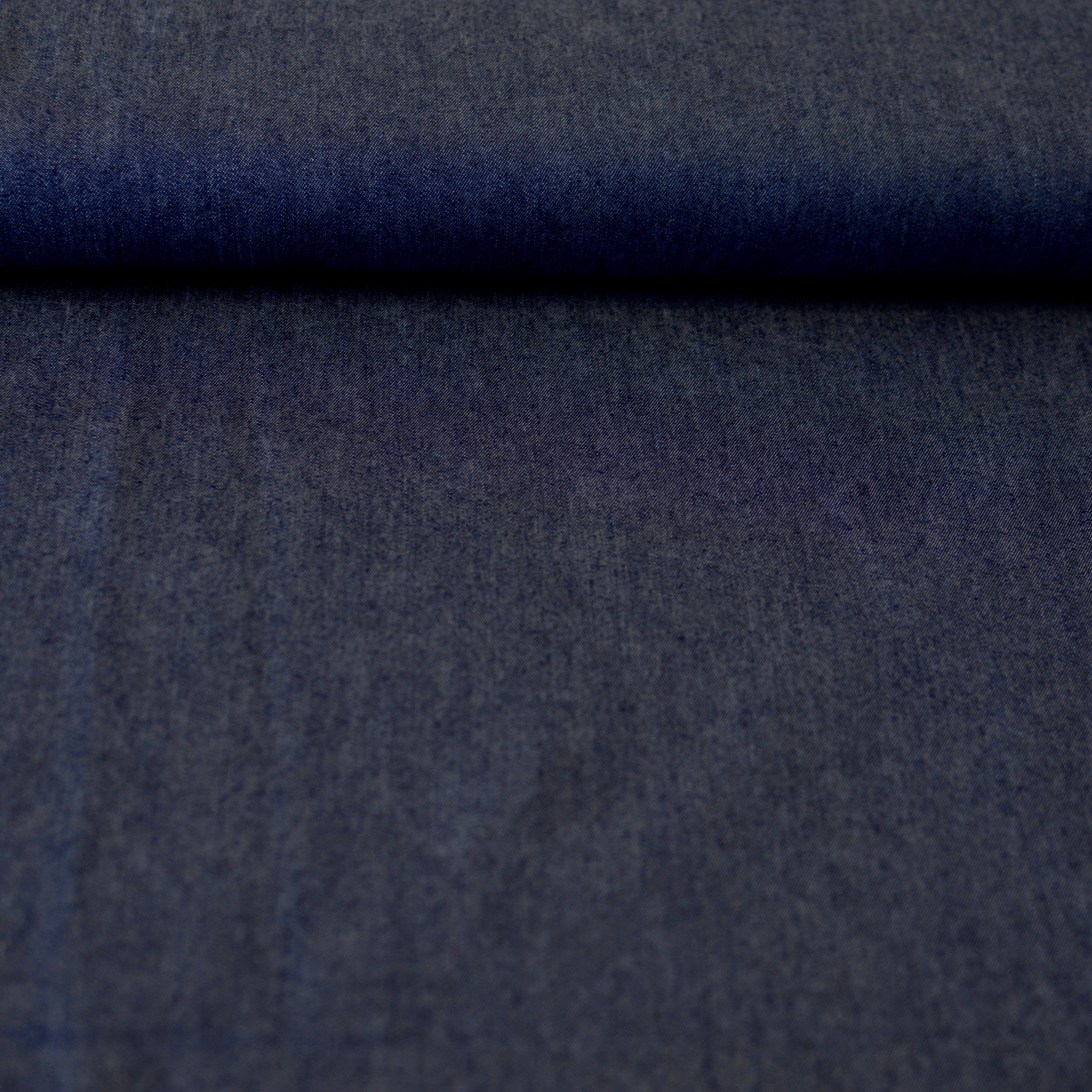 Chambray - Indigo jeansblau uni - Baumwollmix Webware Fabric poshpinks