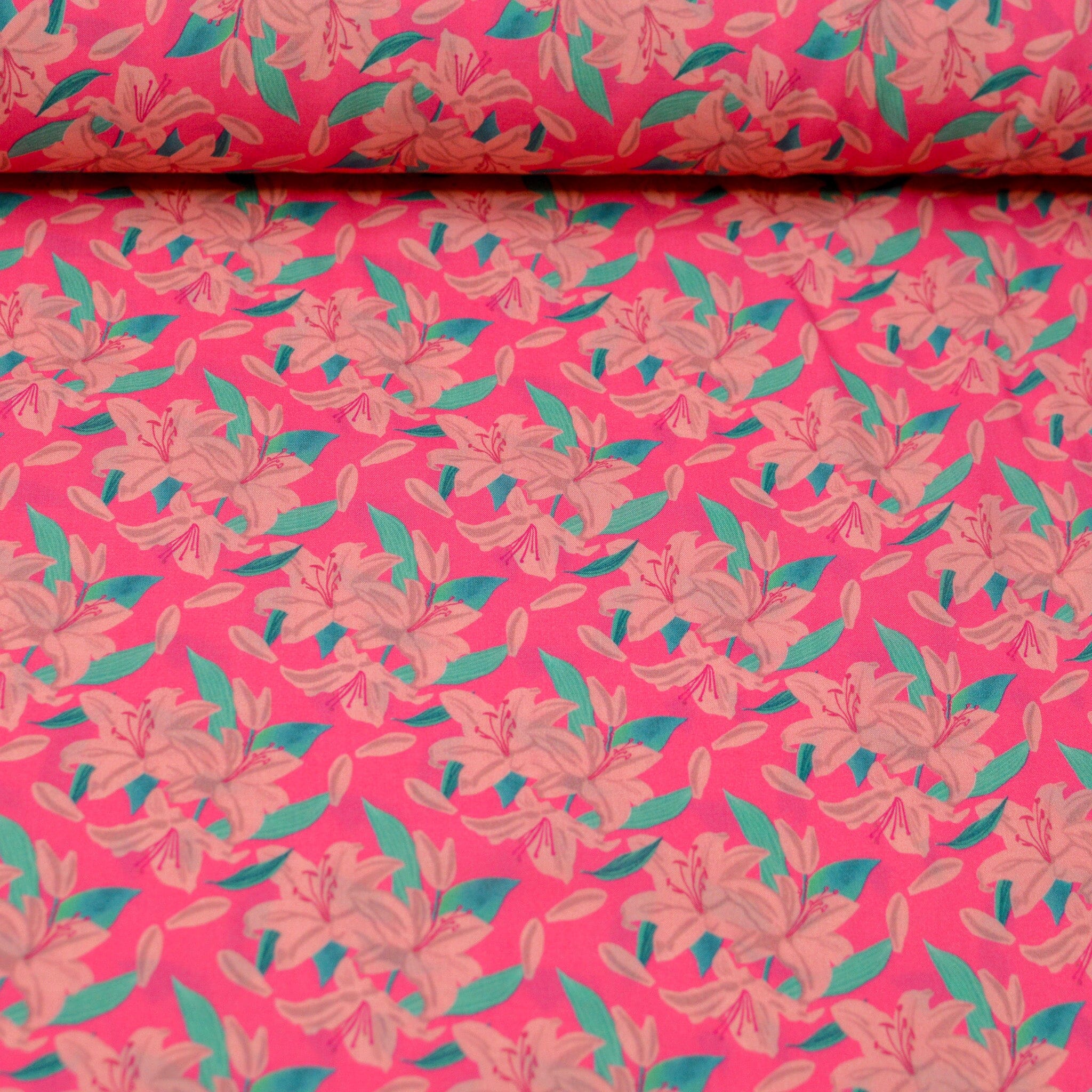 Ecovero™ Viskose - Velithe Petit Rosé Vif - by Theresartventure Fabric poshpinks