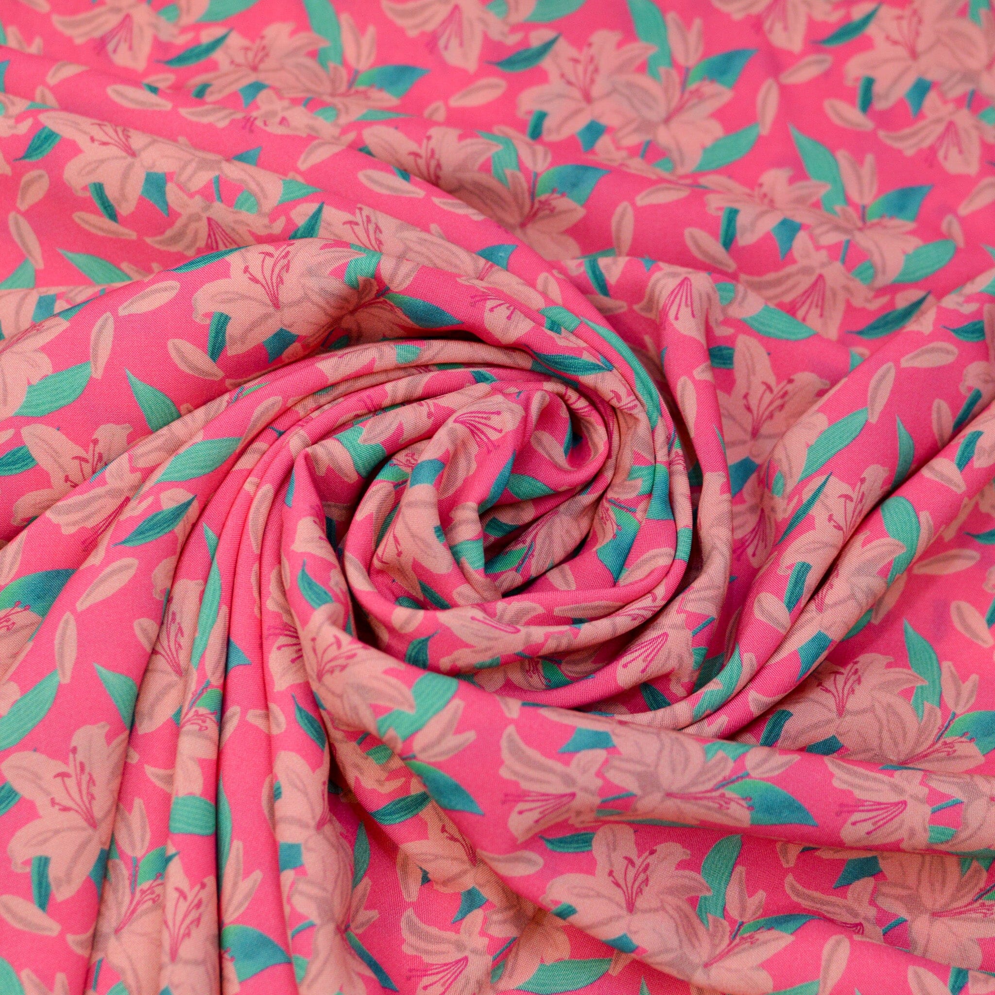 Ecovero™ Viskose - Velithe Petit Rosé Vif - by Theresartventure Fabric poshpinks