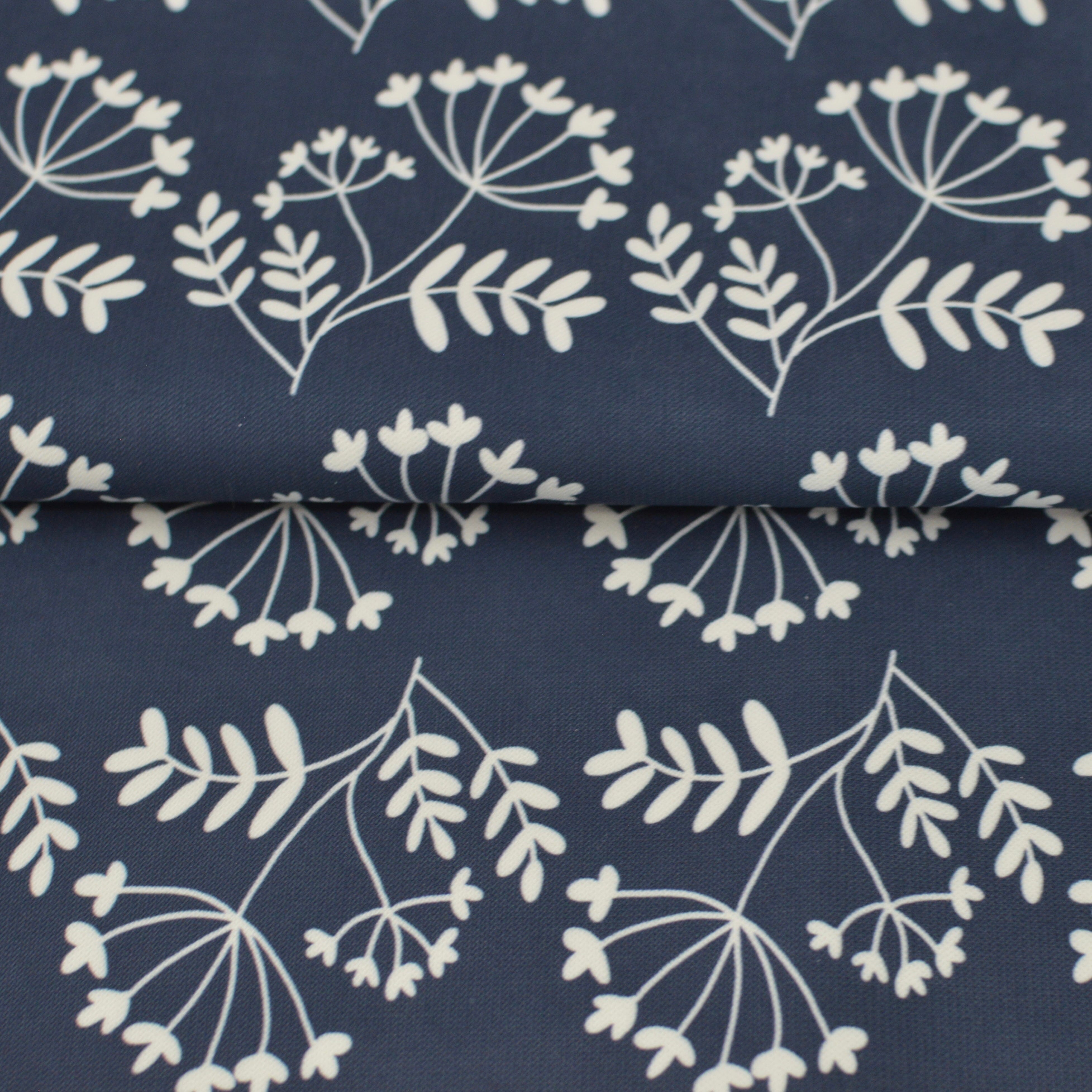 Limited pre order Tender recycling Canvas " Blütenzauber " navy by emjo_design Fabric poshpinks