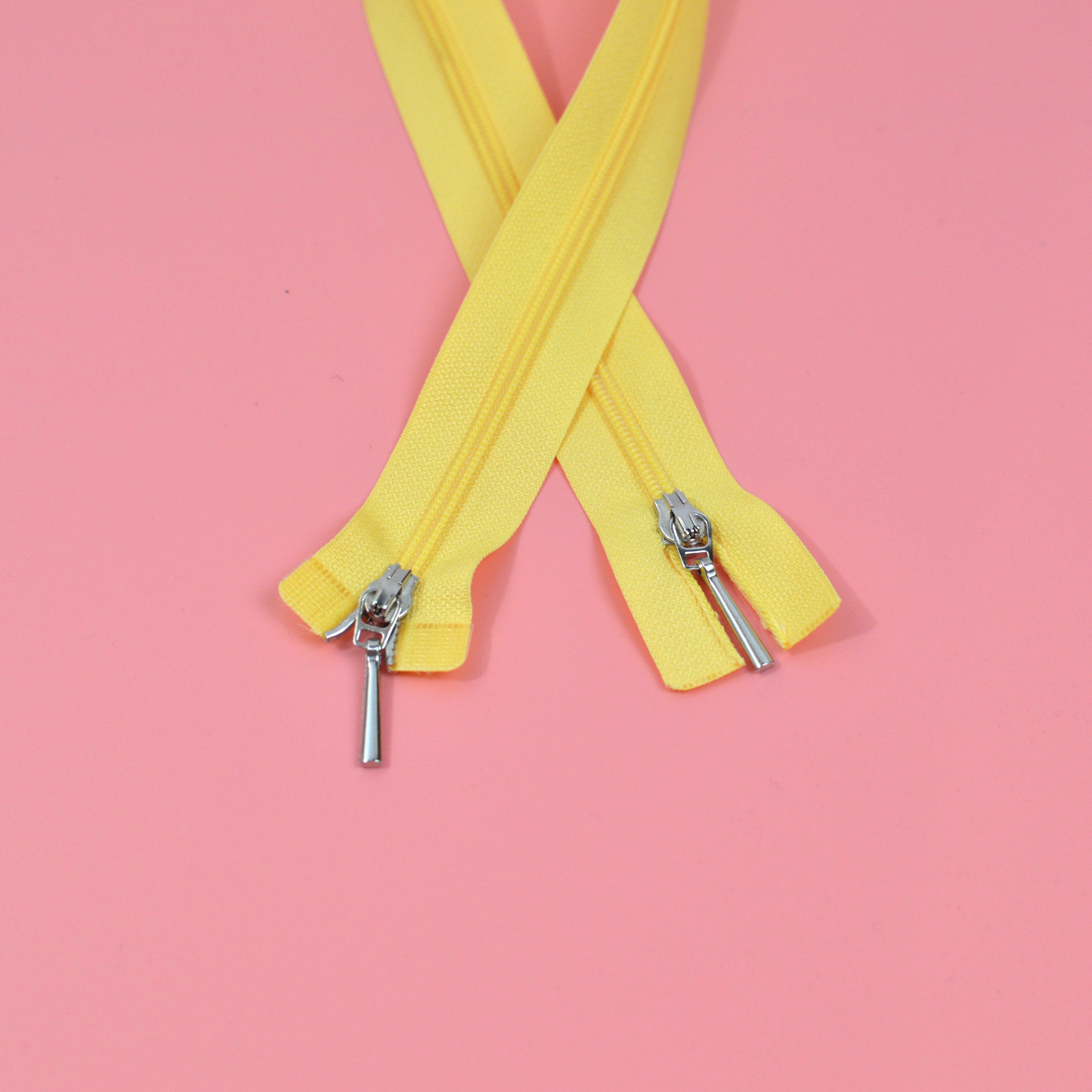 Jackenreißverschluss 2 Wege Klara 47 cm gelb Kunststoff Paket poshpinks