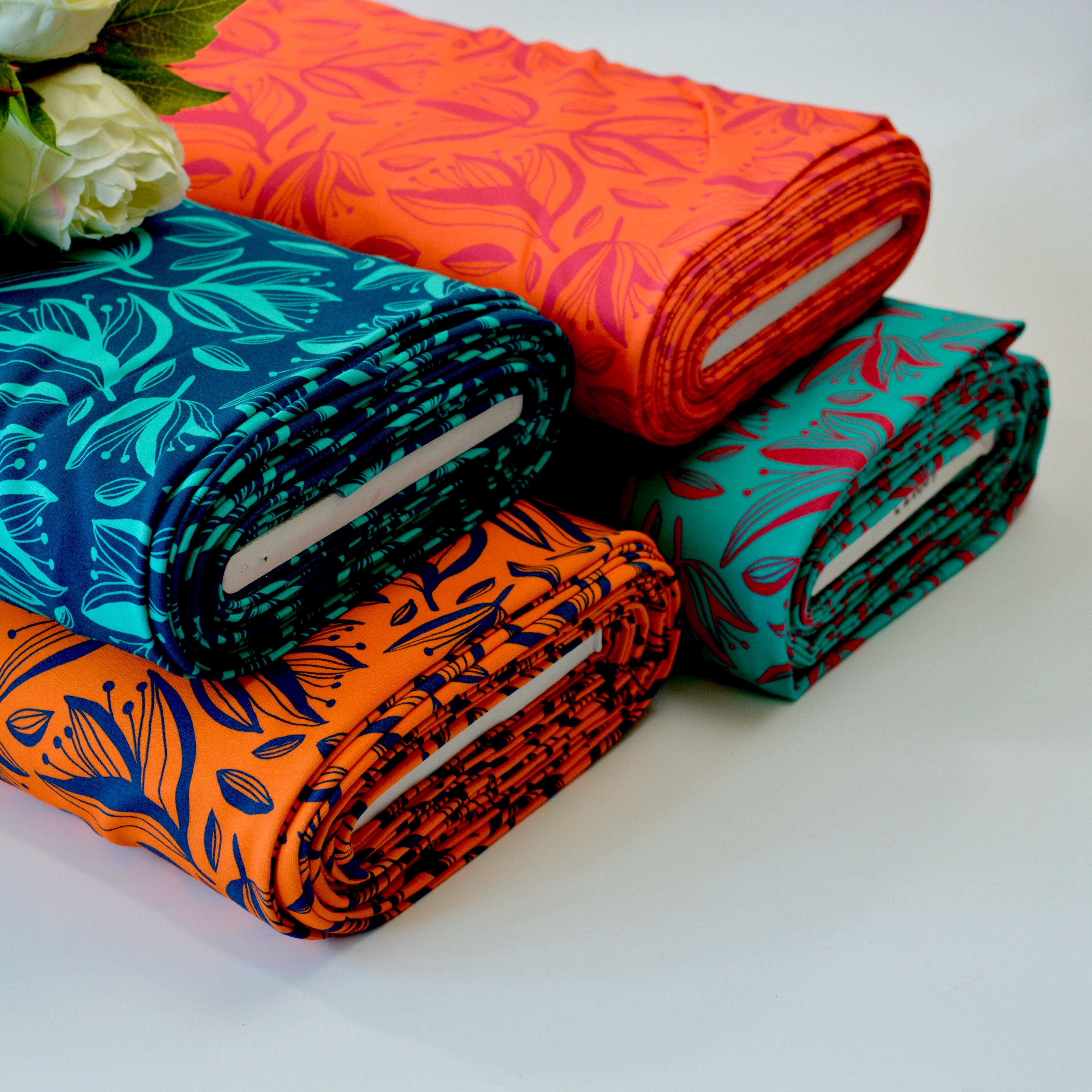 Soft Touch French Terry - Coralie Sunset Flow by emjo_design Fabric poshpinks