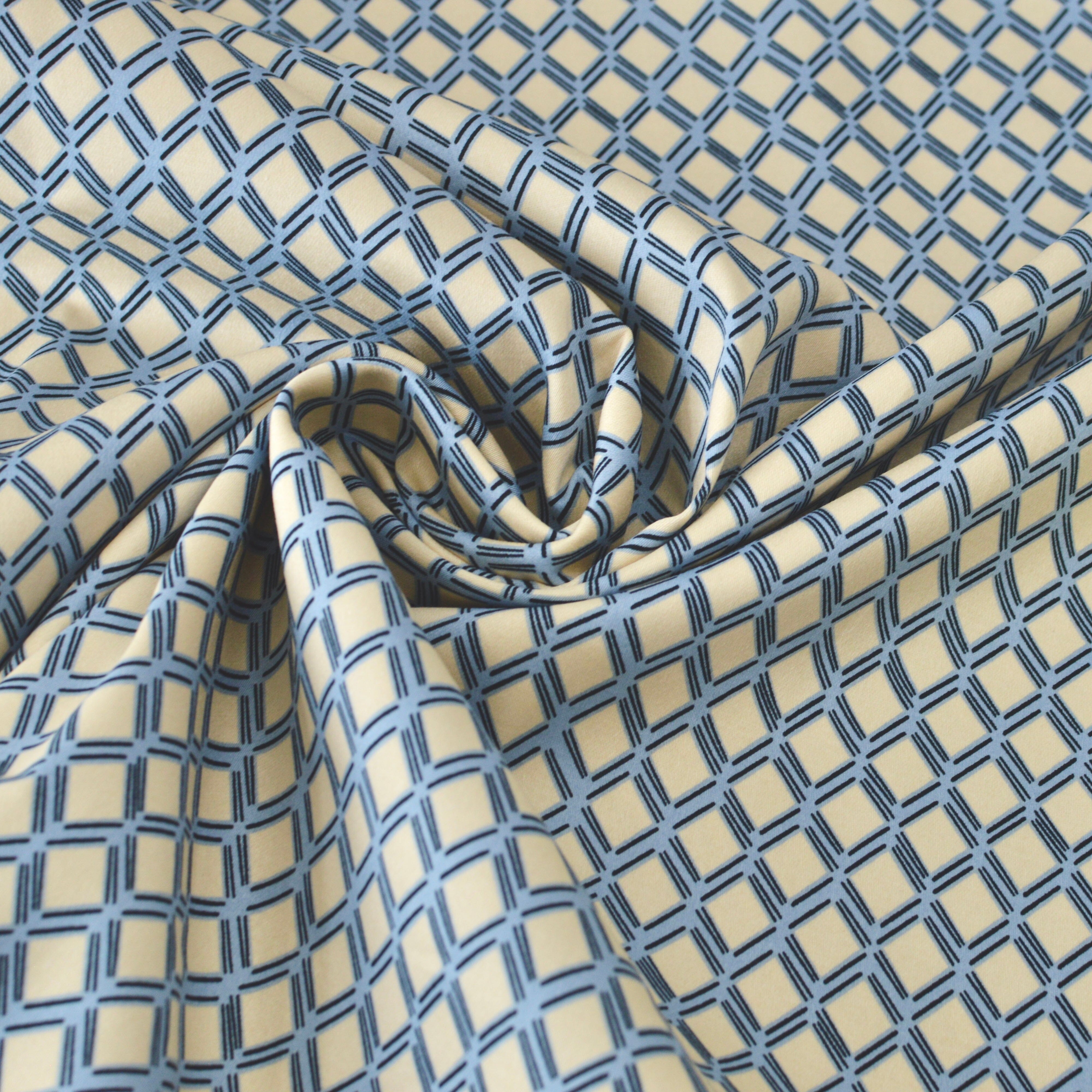 Baumwollsatin - Rauten hellblau Fabric poshpinks