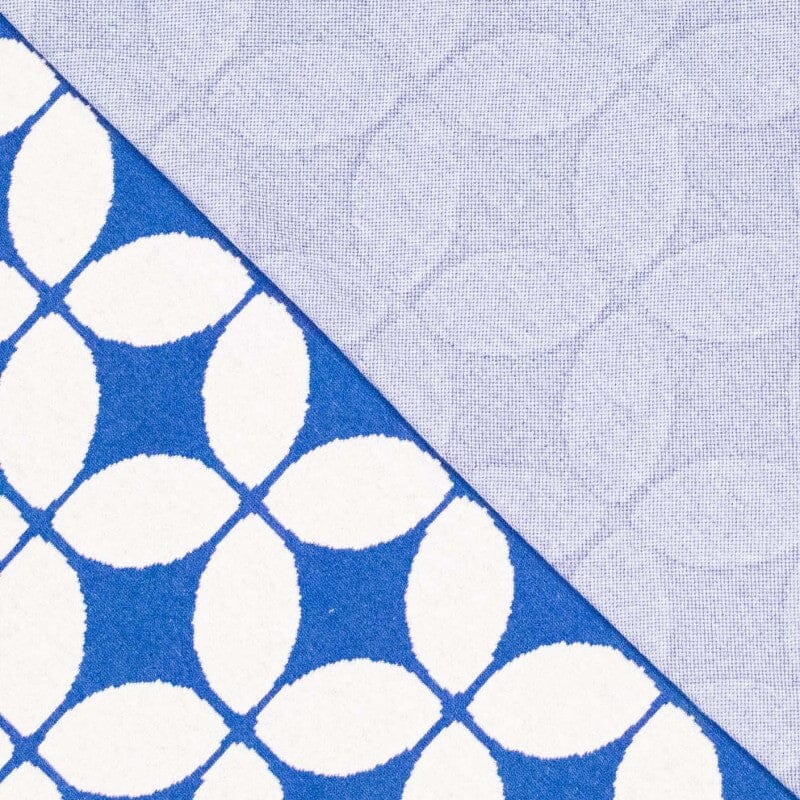 Jacquard Strickstoff - Retro - Weis blau Fabric poshpinks