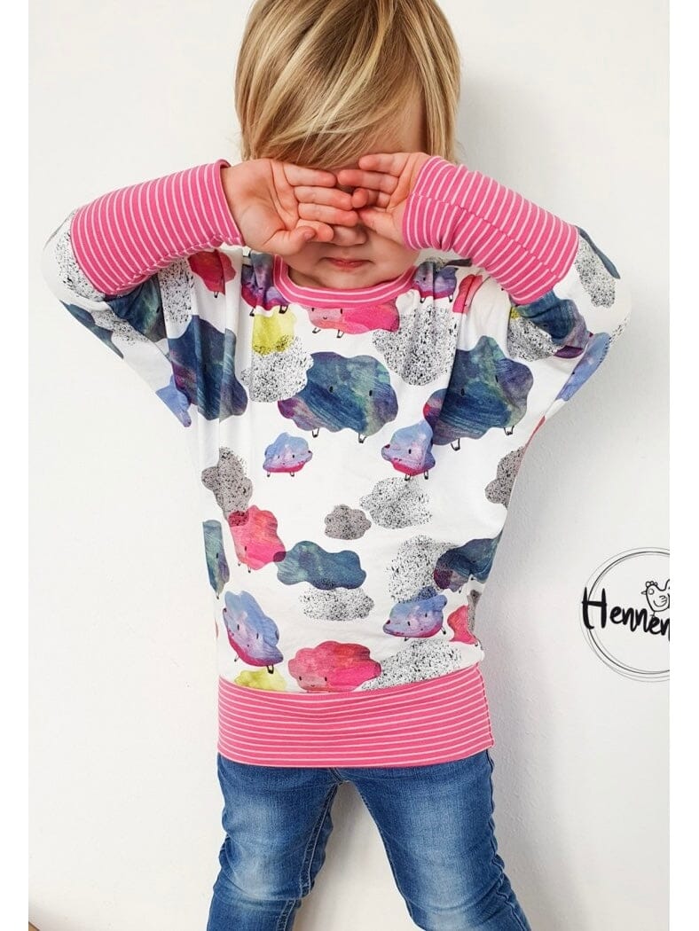Papierschnittmuster Jessy Sewing - Mini BAT Queen - Gr. 68-156 - Fledermausshirt für Kinder Schnittmuster poshpinks