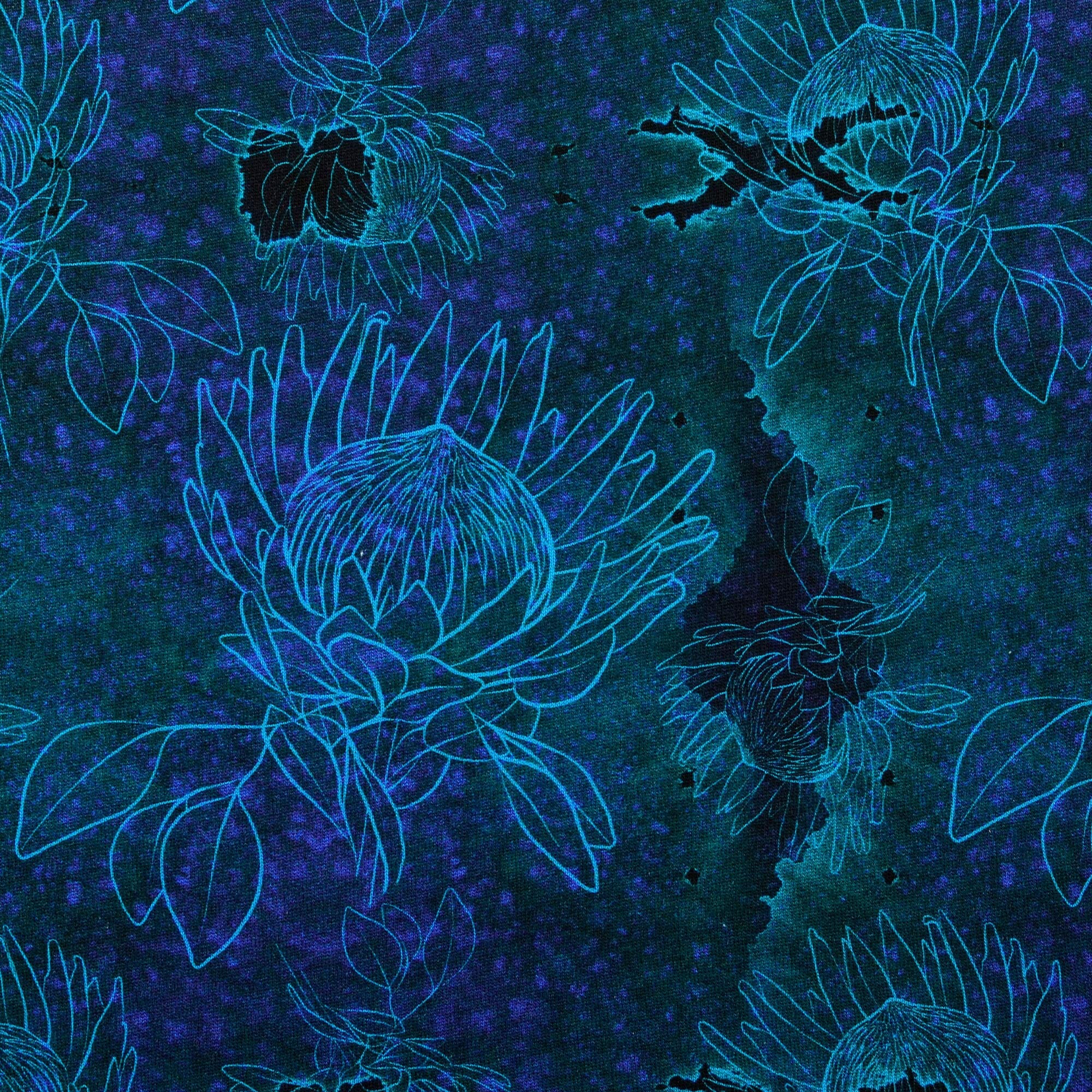 Sommersweat - angeraut - Protea - Blue Lagoon Fabric poshpinks