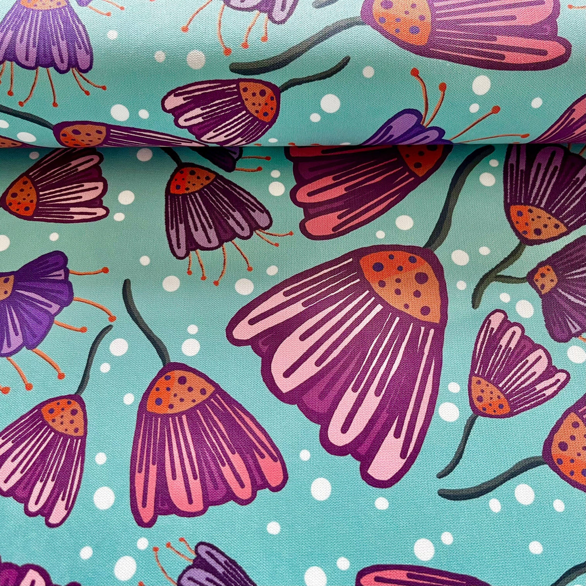Tender recycling Canvas " Pearl Turqoise “ designed by emjo_design Fabric poshpinks