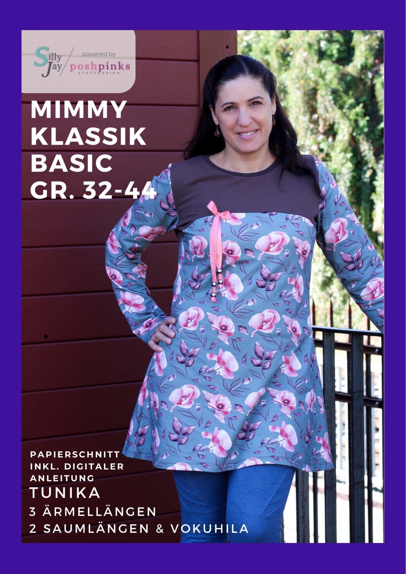 Papierschnittmuster - Mimmy Klassik Basic 32-44 - AO Plott inkl digitaler Anleitung! Schnittmuster poshpinks