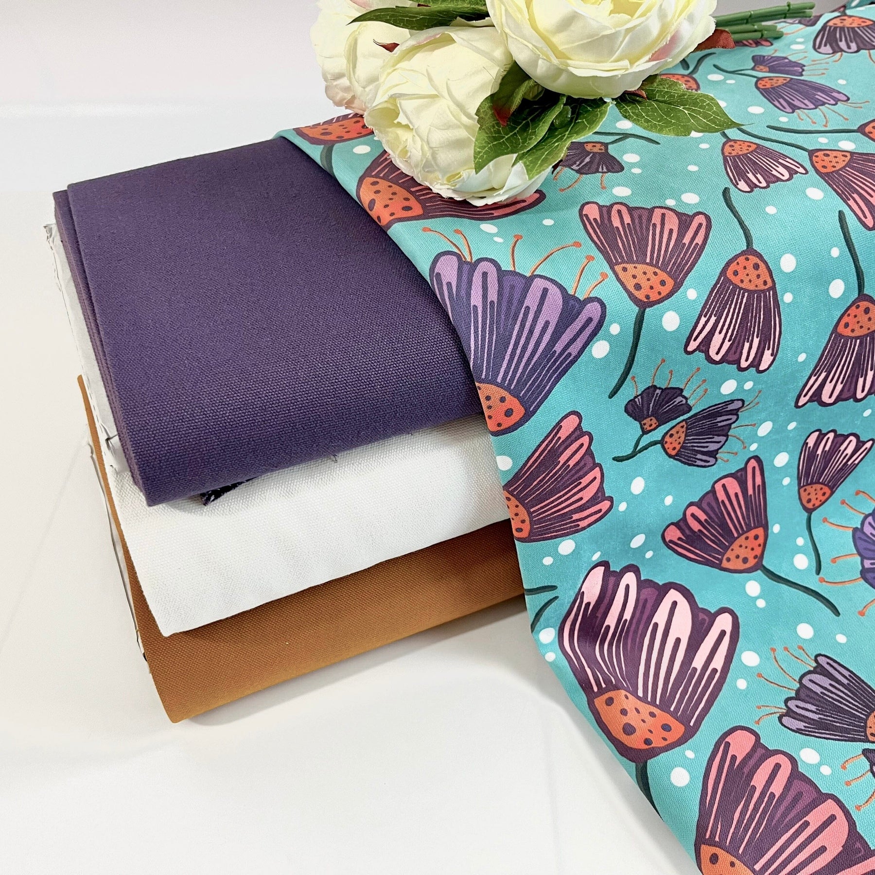 Tender recycling Canvas " Pearl Turqoise “ designed by emjo_design Fabric poshpinks