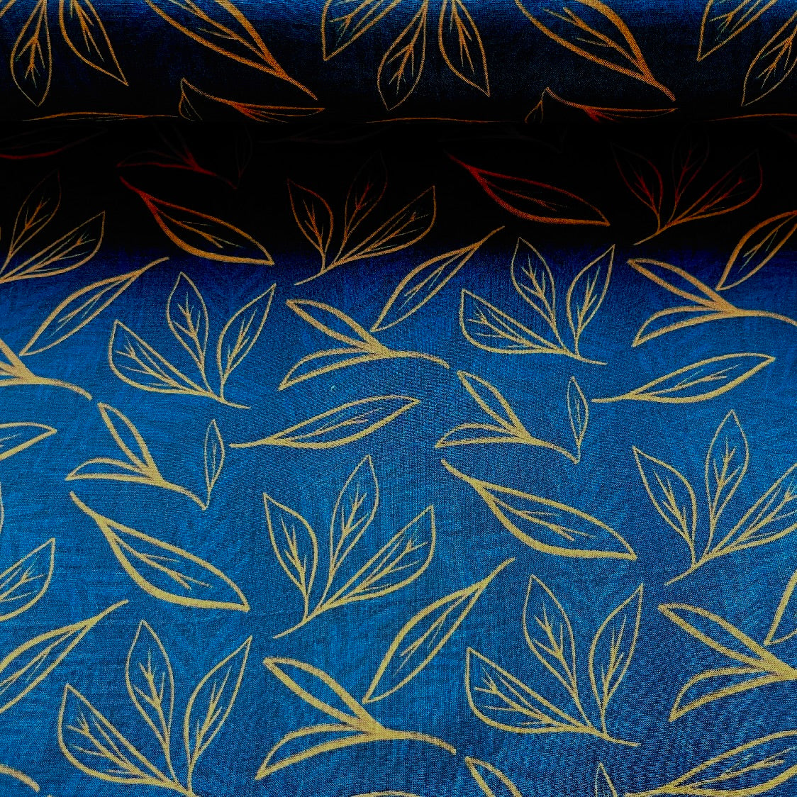 Vorbestellung - Ecovero™ Viskosejersey - Azul Blätter dunkelblau - Eigenproduktion von poshpinks
