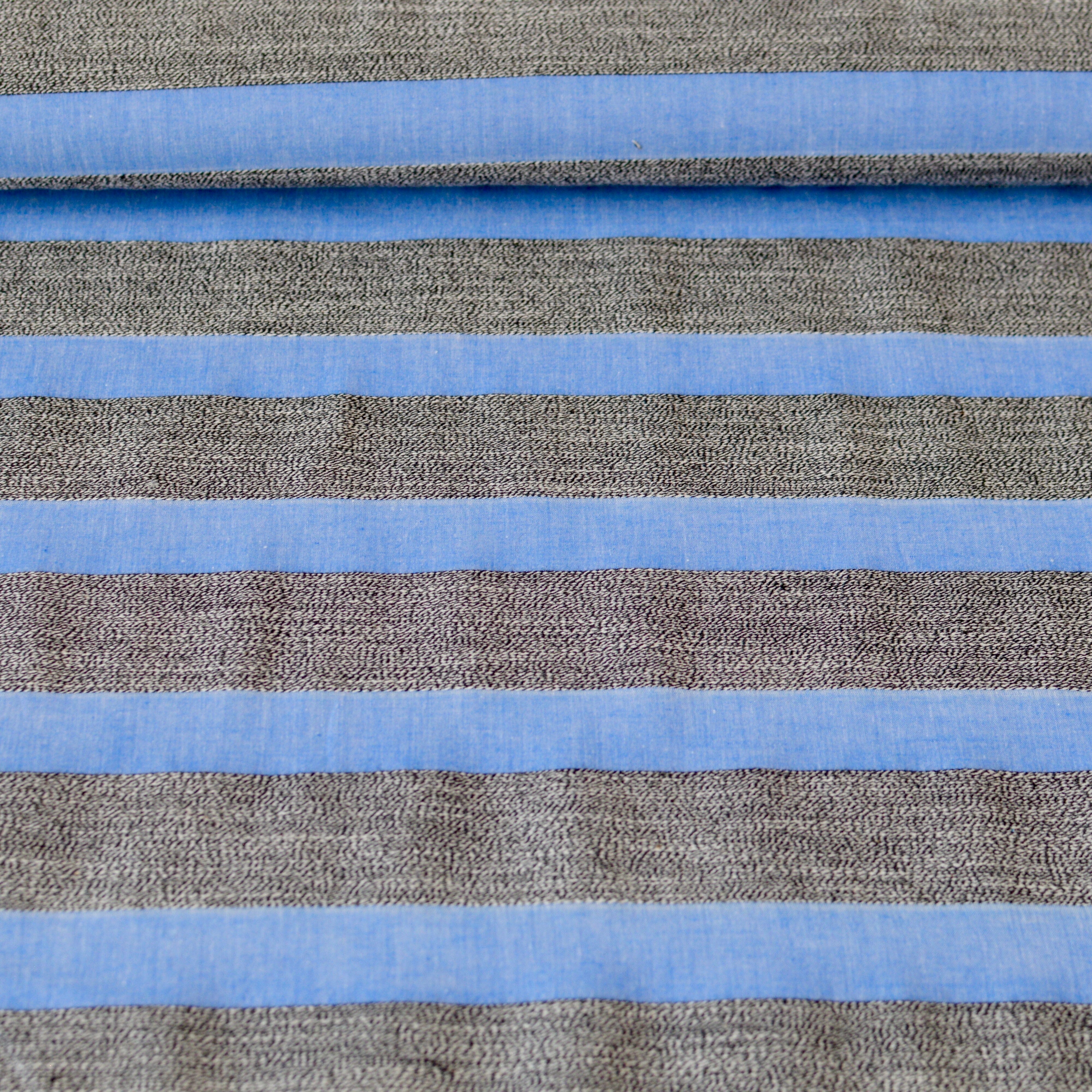 Baumwollmix - Webware mit Blockstreifen - hellblau & grau Fabric poshpinks