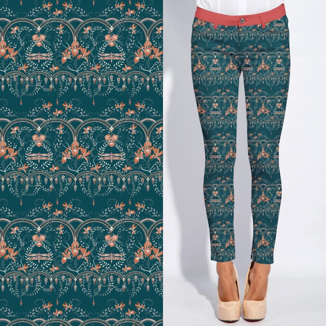 Spirit Allover by leni lupin - French Terry petrol/coral Rapport poshpinks