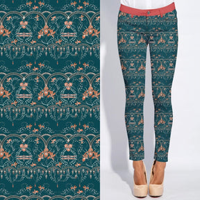 Spirit Allover by leni lupin - French Terry petrol/coral Rapport poshpinks