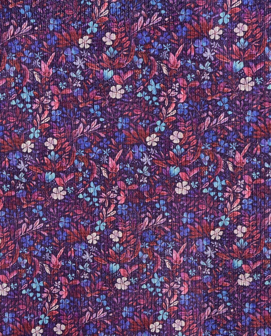 Stretch Cord - millefleur violette bleu Fabric poshpinks