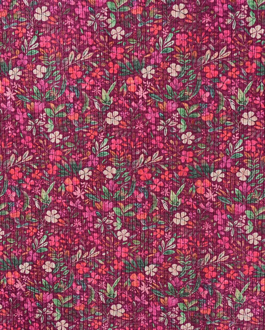 Stretch Cord - millefleur framboise rosé Fabric poshpinks