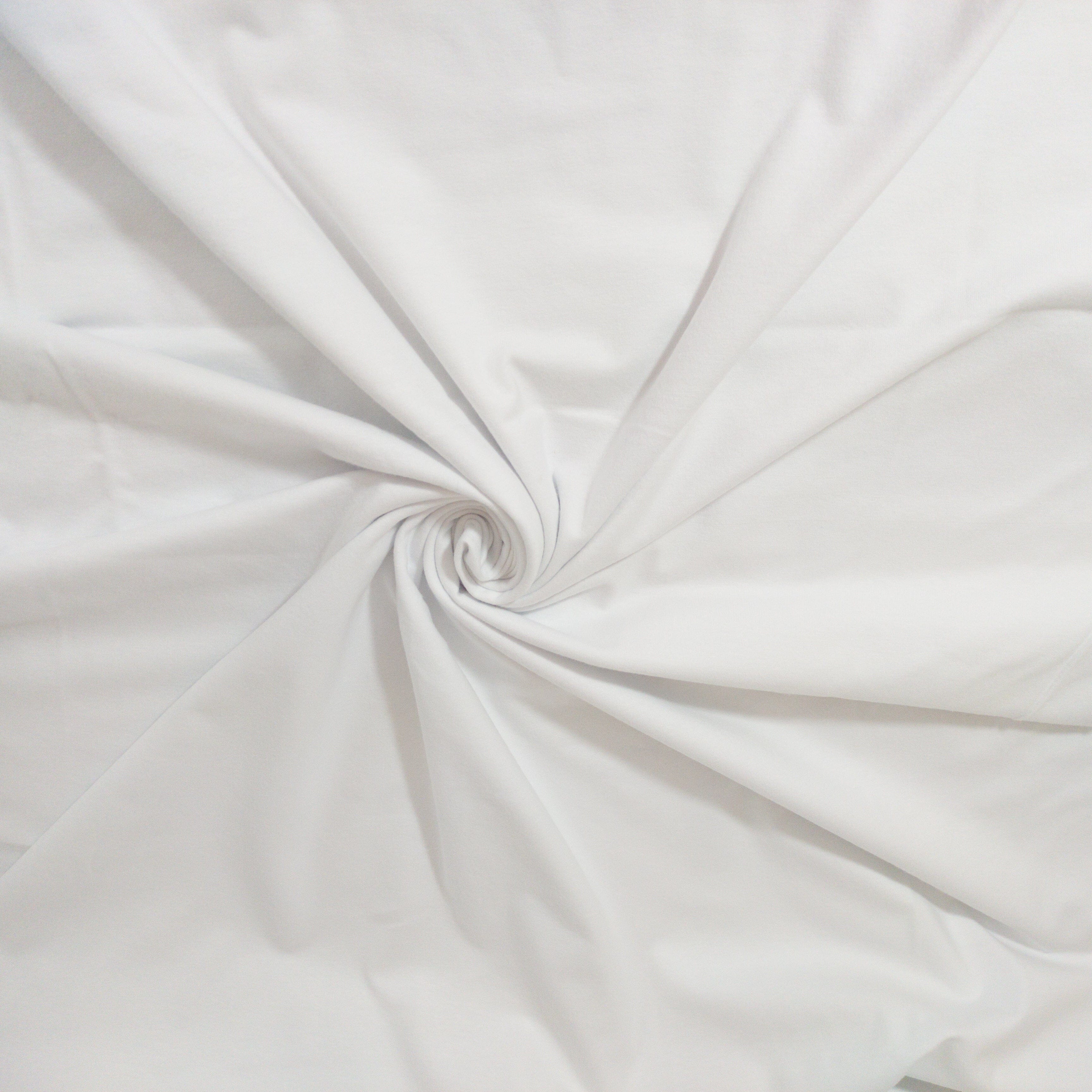 Reststück 1,0 m Baumwolljersey - Weiß Fabric poshpinks