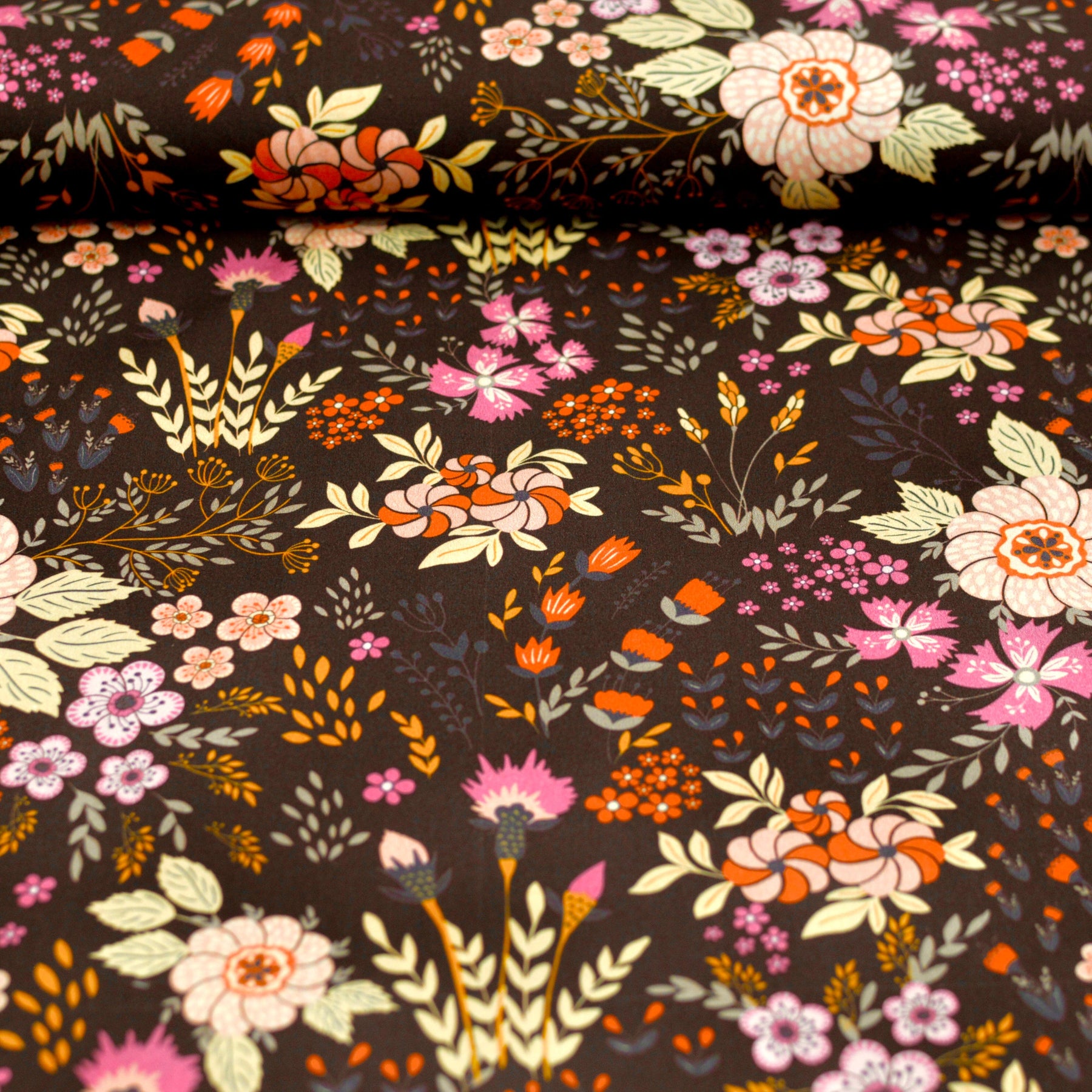 Reststück 1,5m! Baumwoll Popeline - Elodie chocolat Fabric poshpinks