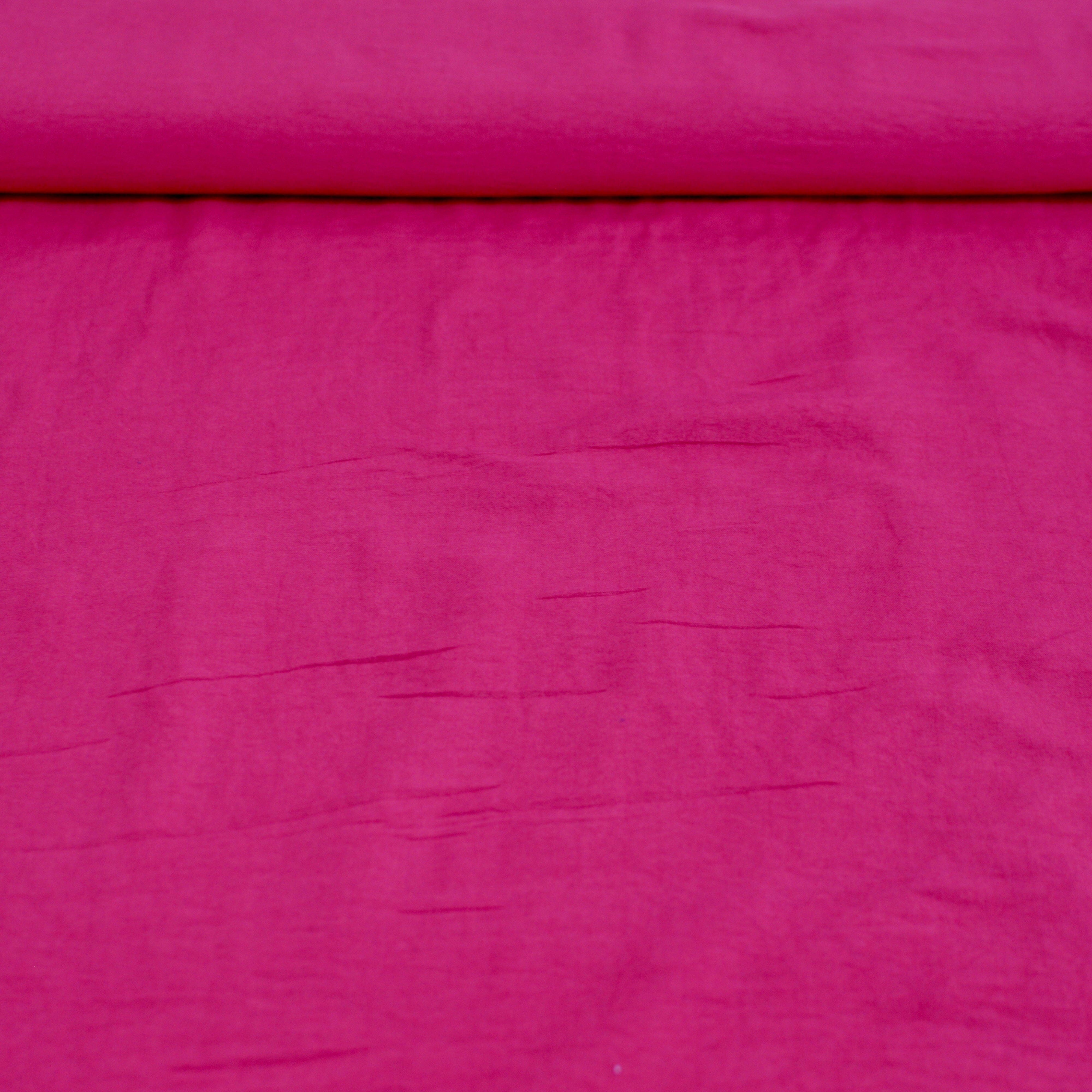 Reststück 2,2m! Classy knitterarme Webware Velvet Touch - knallpinkä Fabric poshpinks