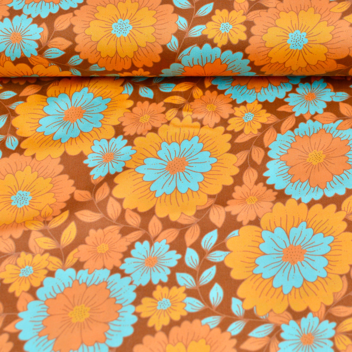 Tencelsatin - Rhonda Flowerfield Ocean Fabric poshpinks