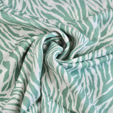 Viskose - Zebra mint auf weiß Fabric poshpinks