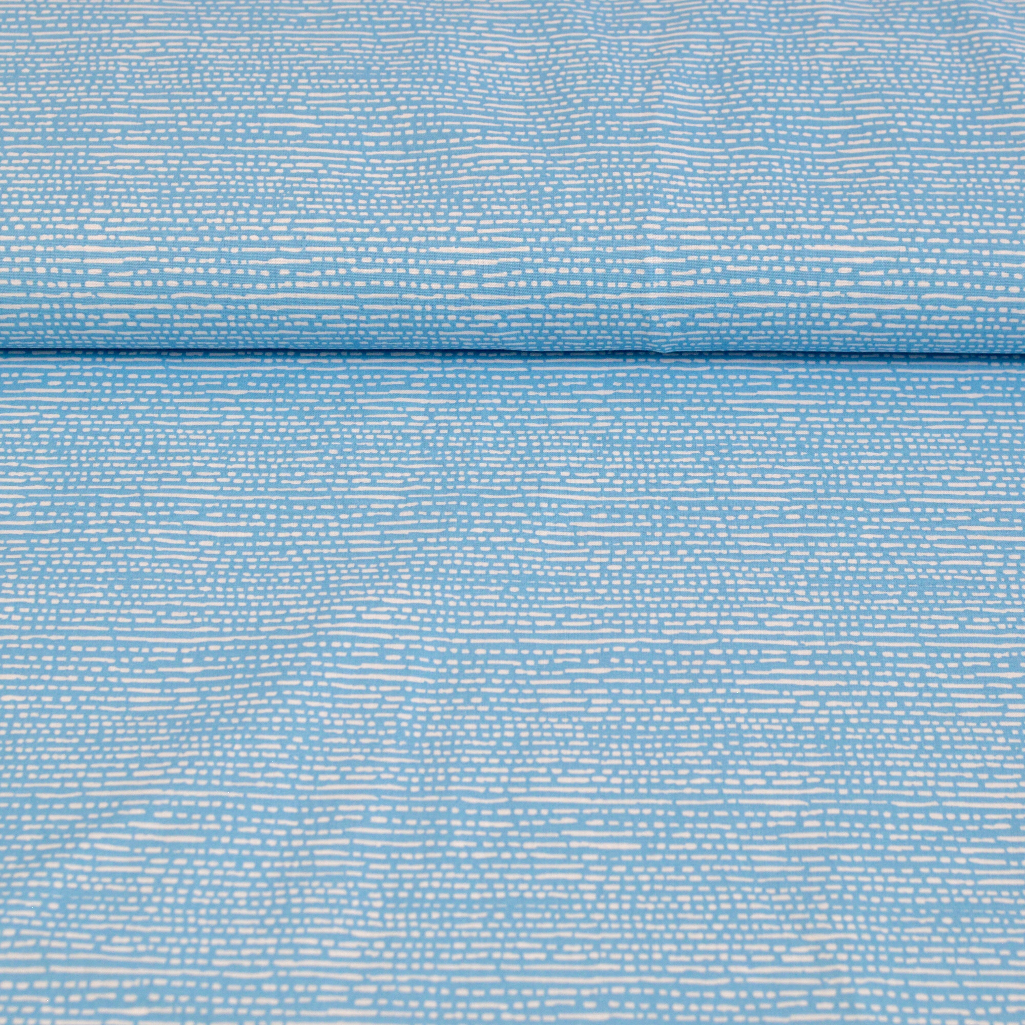 Baumwoll Popeline - micro scratchy stripes - türkis Fabric poshpinks