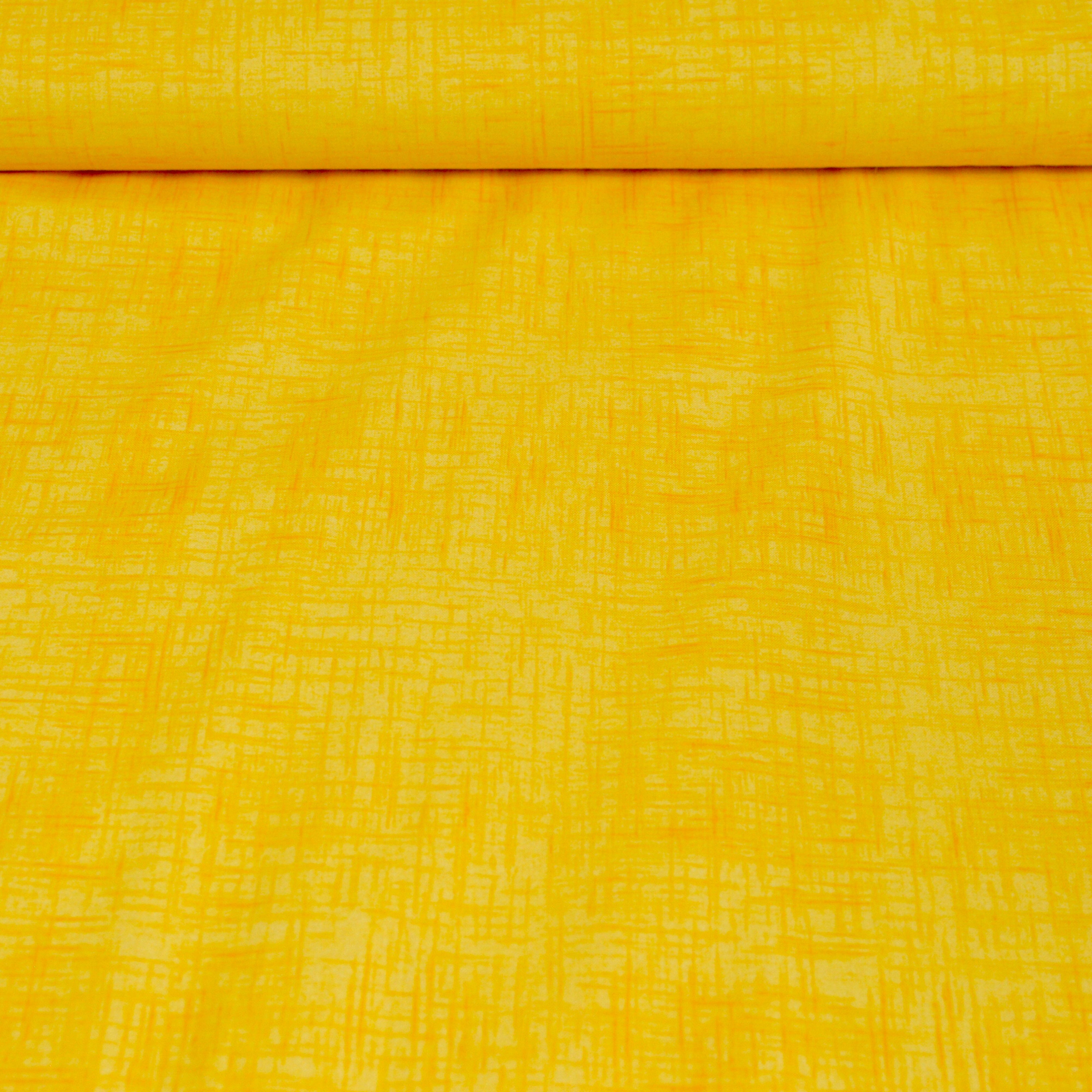 Baumwoll Cretonne - Webware mit Muster in Leinenoptik - gelb Fabric poshpinks