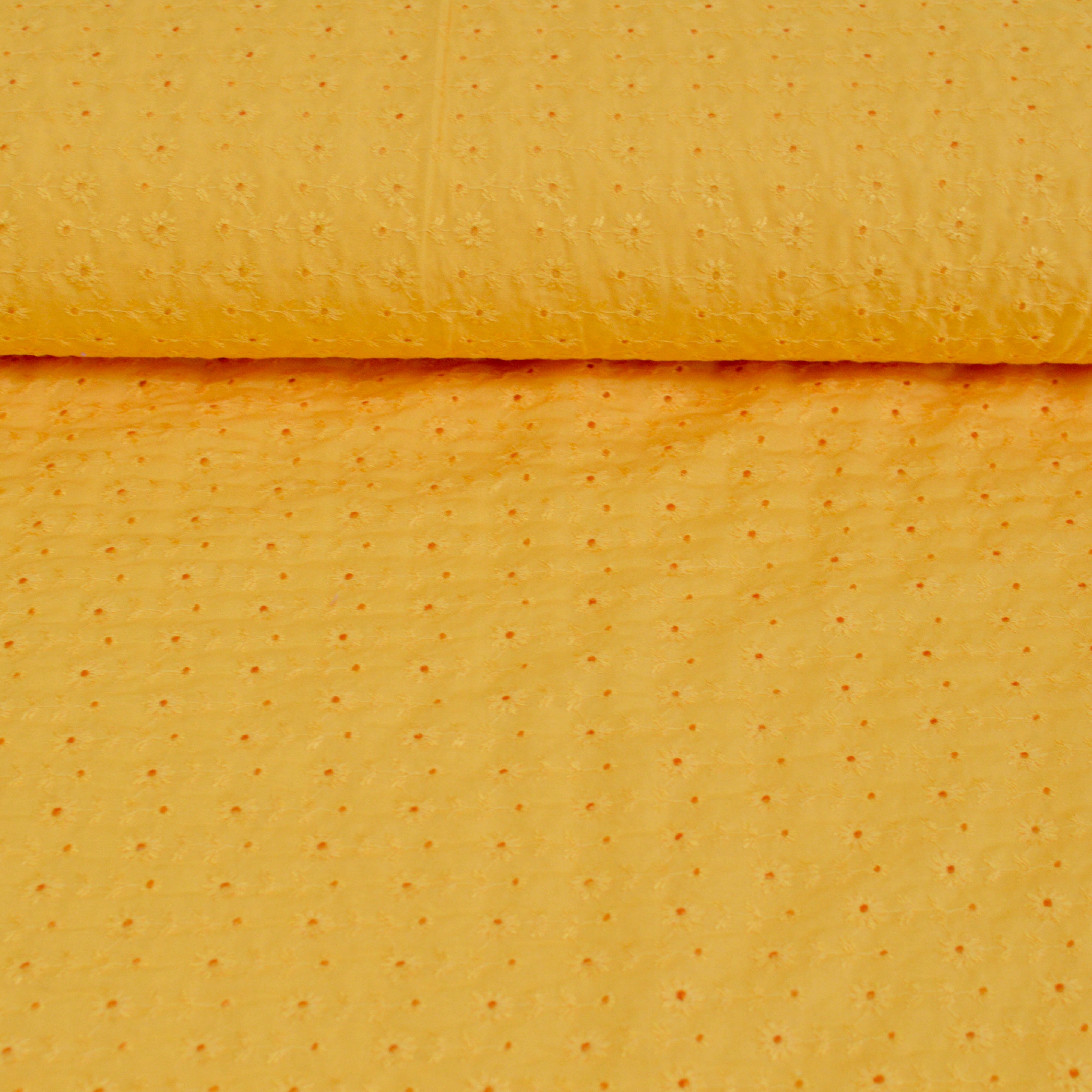 Viskose - mit Lochstickerei Sonnengelb Fabric poshpinks