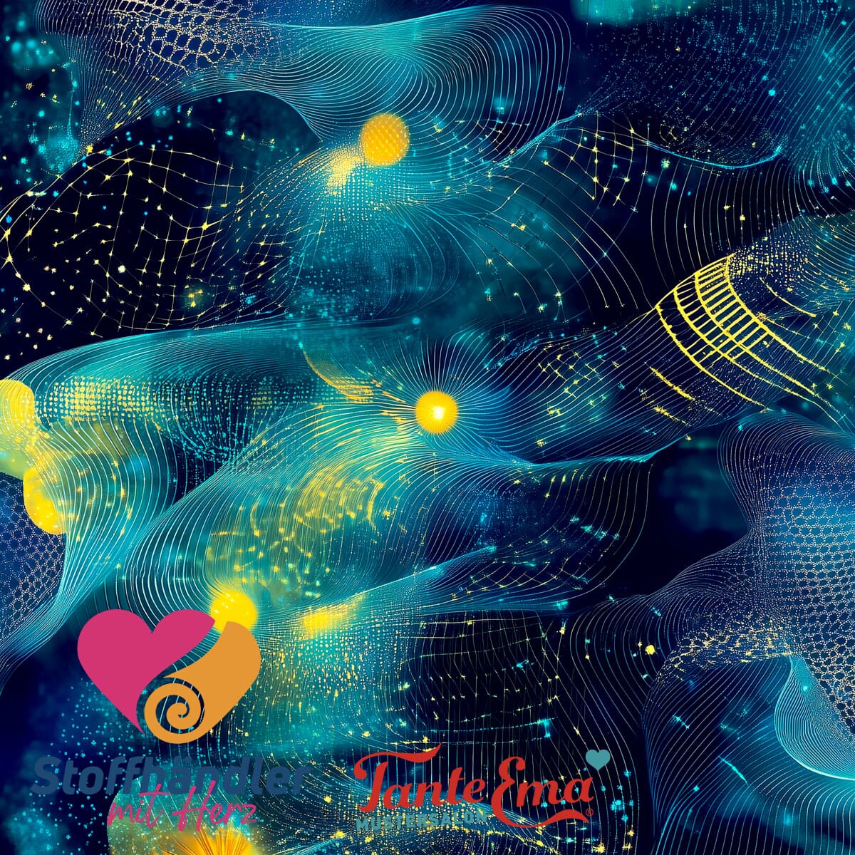 Stoffhändler mit Herz Eigenproduktion 18 - Starlight Currents by Tante Ema Fabric poshpinks