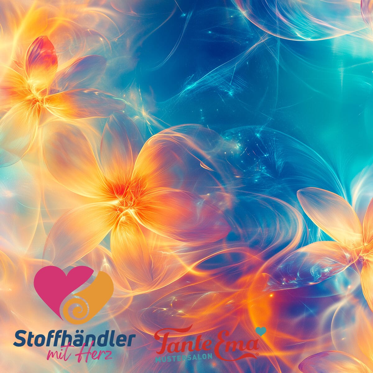 Stoffhändler mit Herz Eigenproduktion 18 - Aurora Blossom Dance by Tante Ema Fabric poshpinks