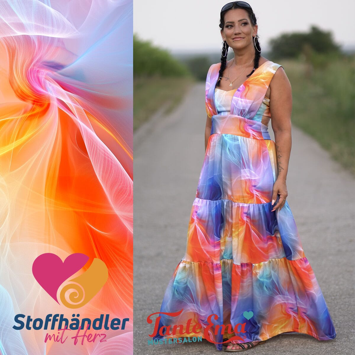 Stoffhändler mit Herz Eigenproduktion 18 - Silken Swirl by Tante Ema Fabric poshpinks