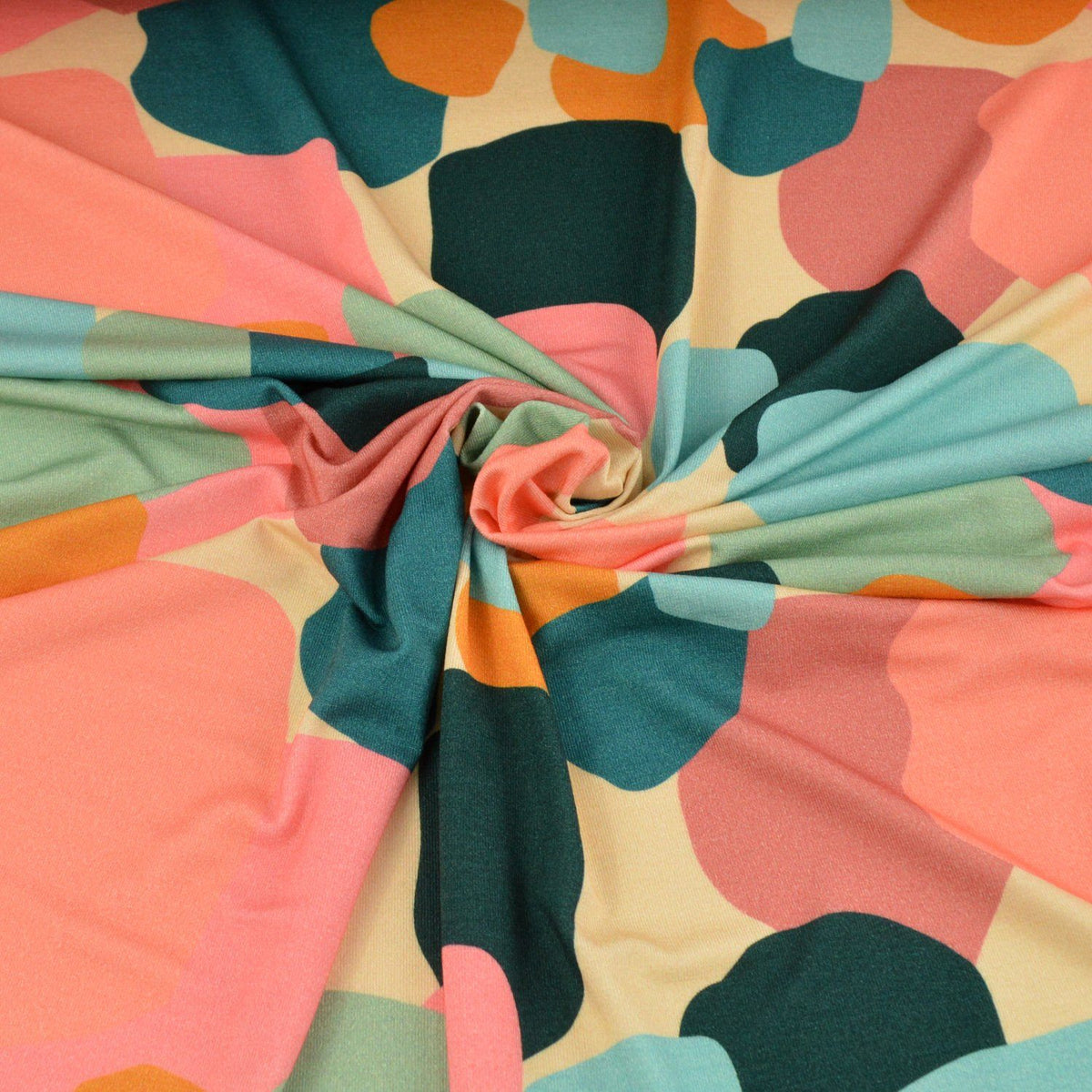 Viskose Jersey - Ambrosia Abstrakt Kreise - poshpinks