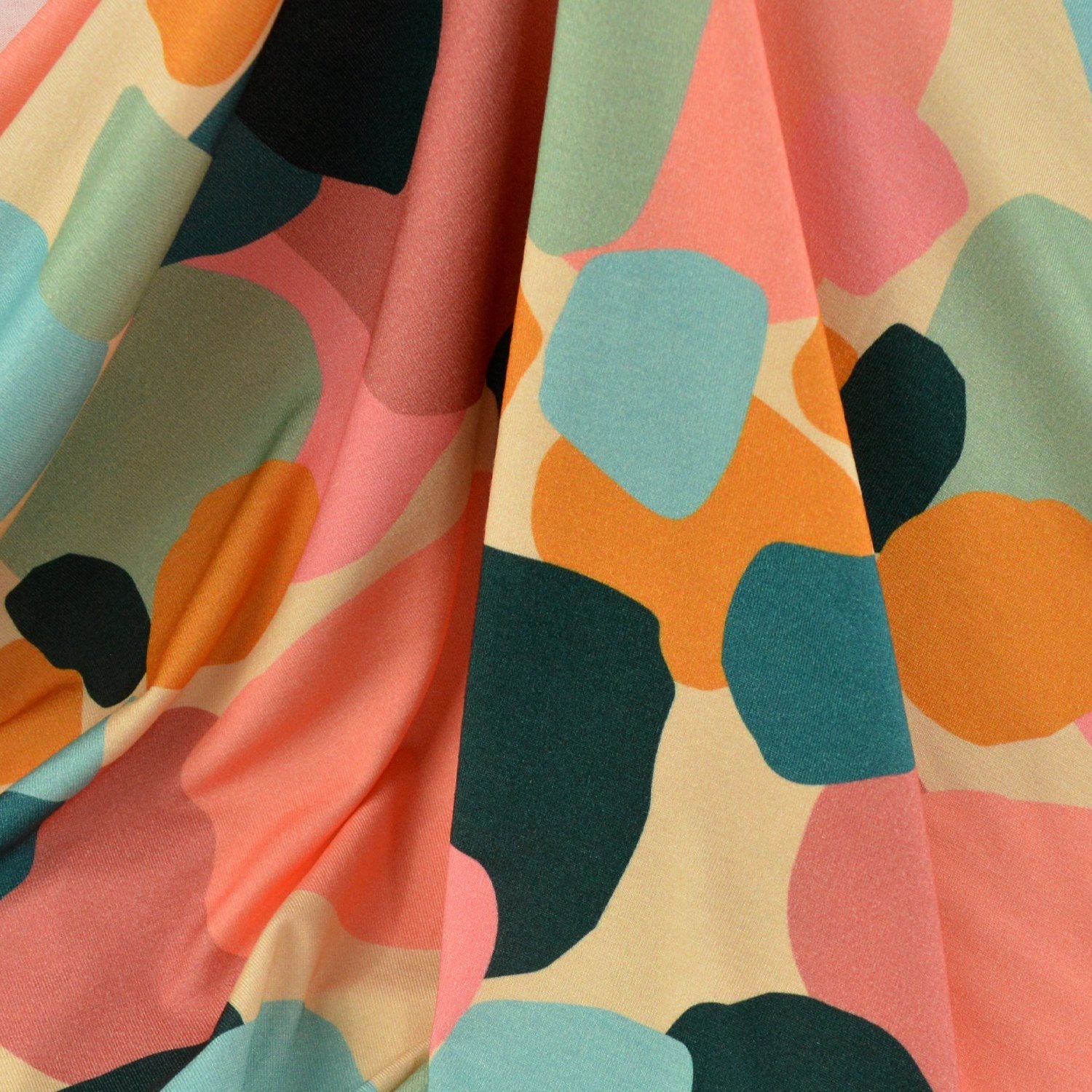 Viskose Jersey - Ambrosia Abstrakt Kreise - poshpinks