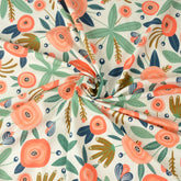 Baumwolljersey - Primavera - Weiß und Peach - poshpinks