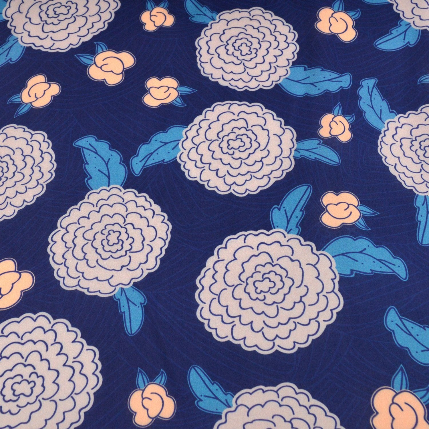 Viskose - Okami - Blumen in Blau - poshpinks