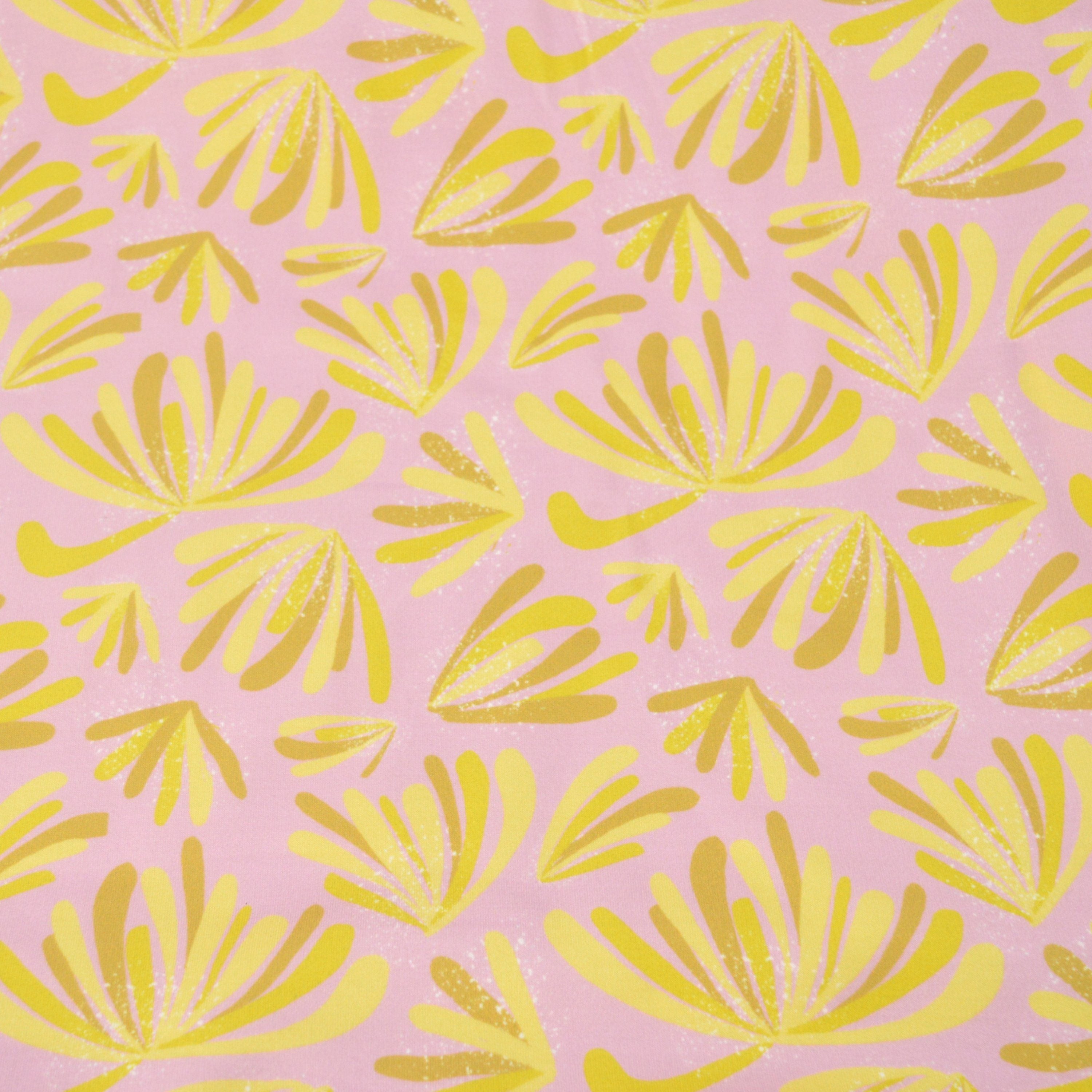 Sweatstoff - Camille - Gelbe Blumen auf Pink - poshpinks