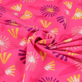 French Terry - Camille - Blumen auf Pink - poshpinks