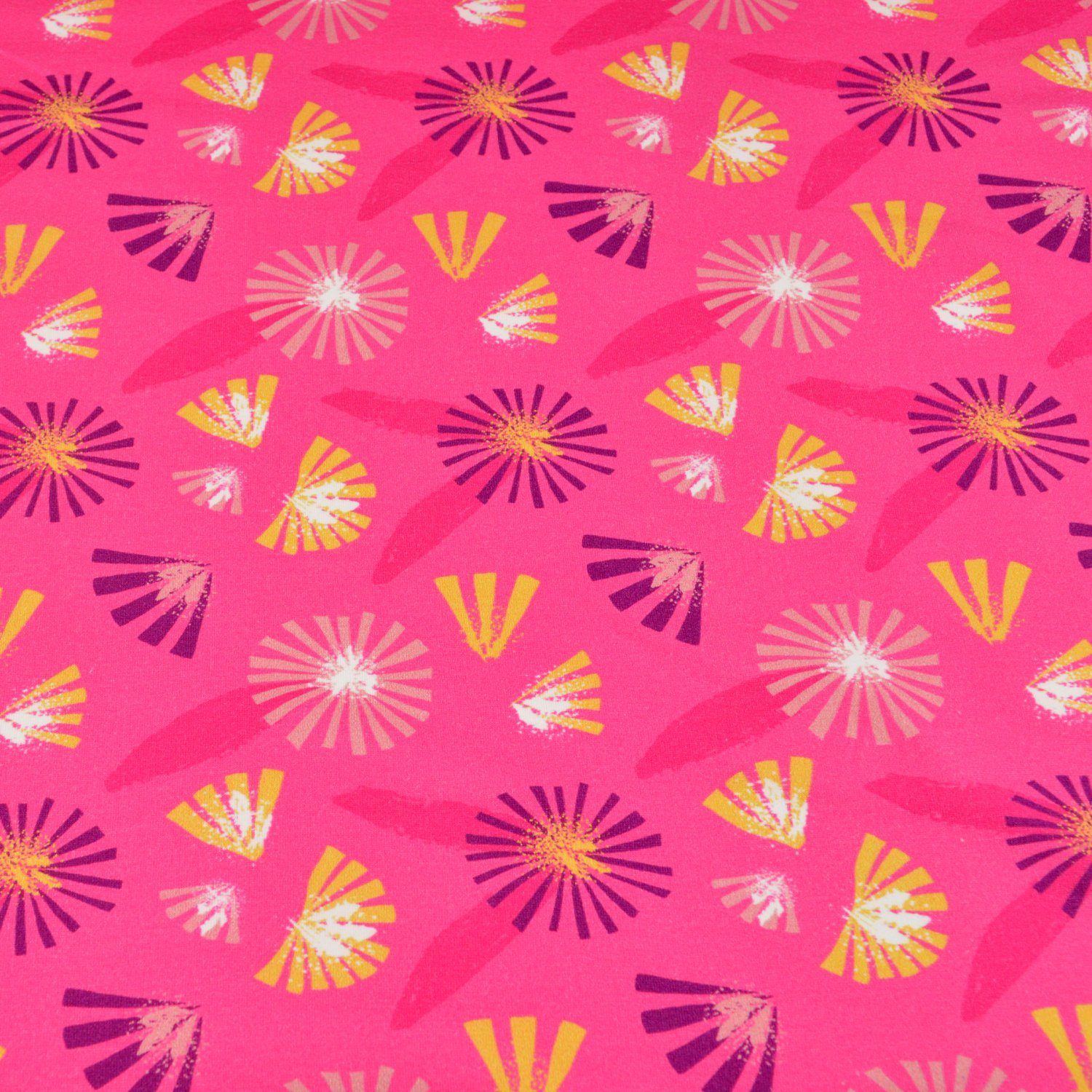 French Terry - Camille - Blumen auf Pink - poshpinks